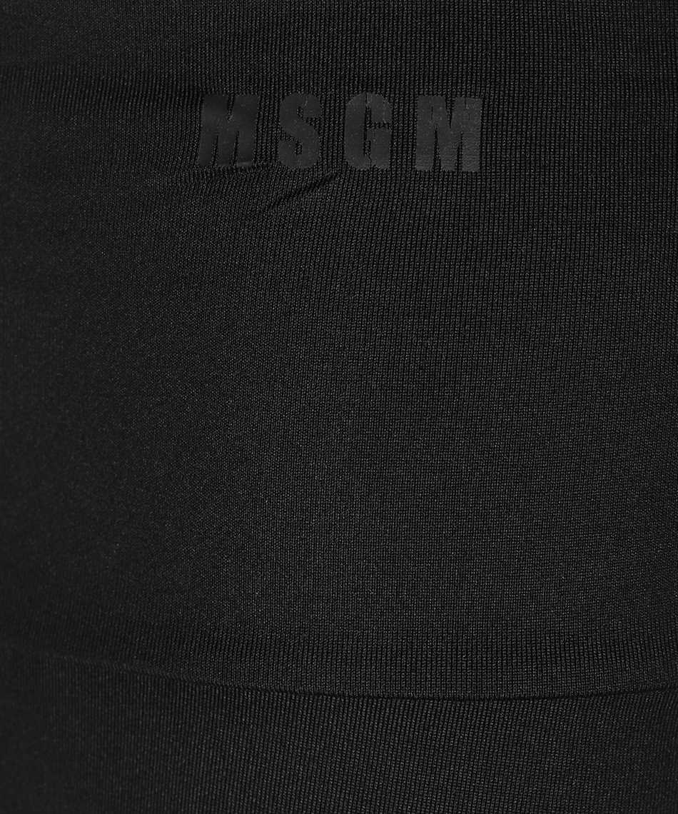 Msgm High-waisted Ribbed Straight Trousers In Black