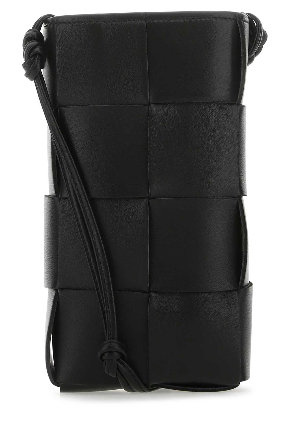 Shop Bottega Veneta Black Leather Phone Case In 8425