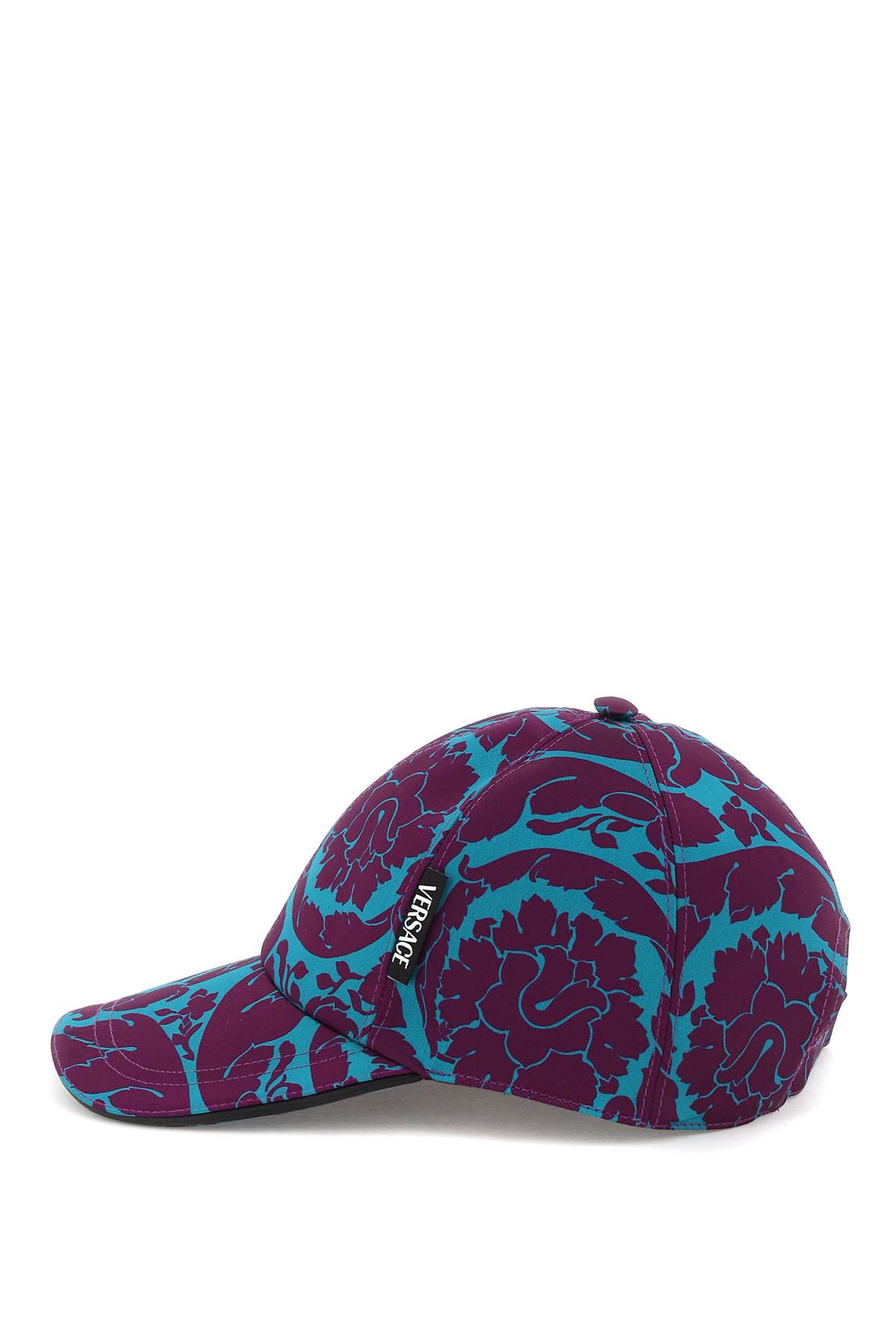 Shop Versace Barocco Silhoutte Baseball Cap In Teal Plum (purple)