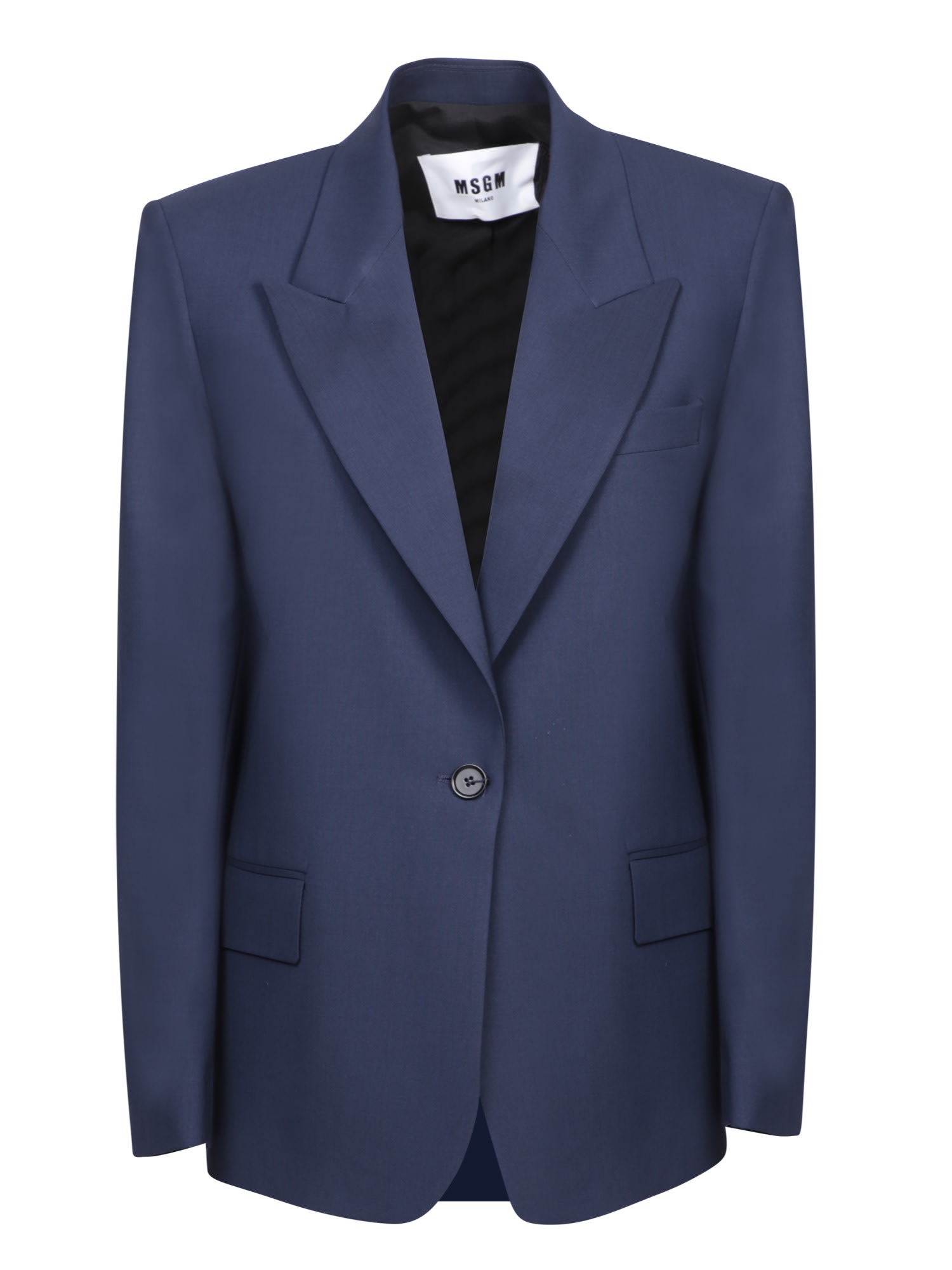 Shop Msgm Blue Fresh Wool Jacket