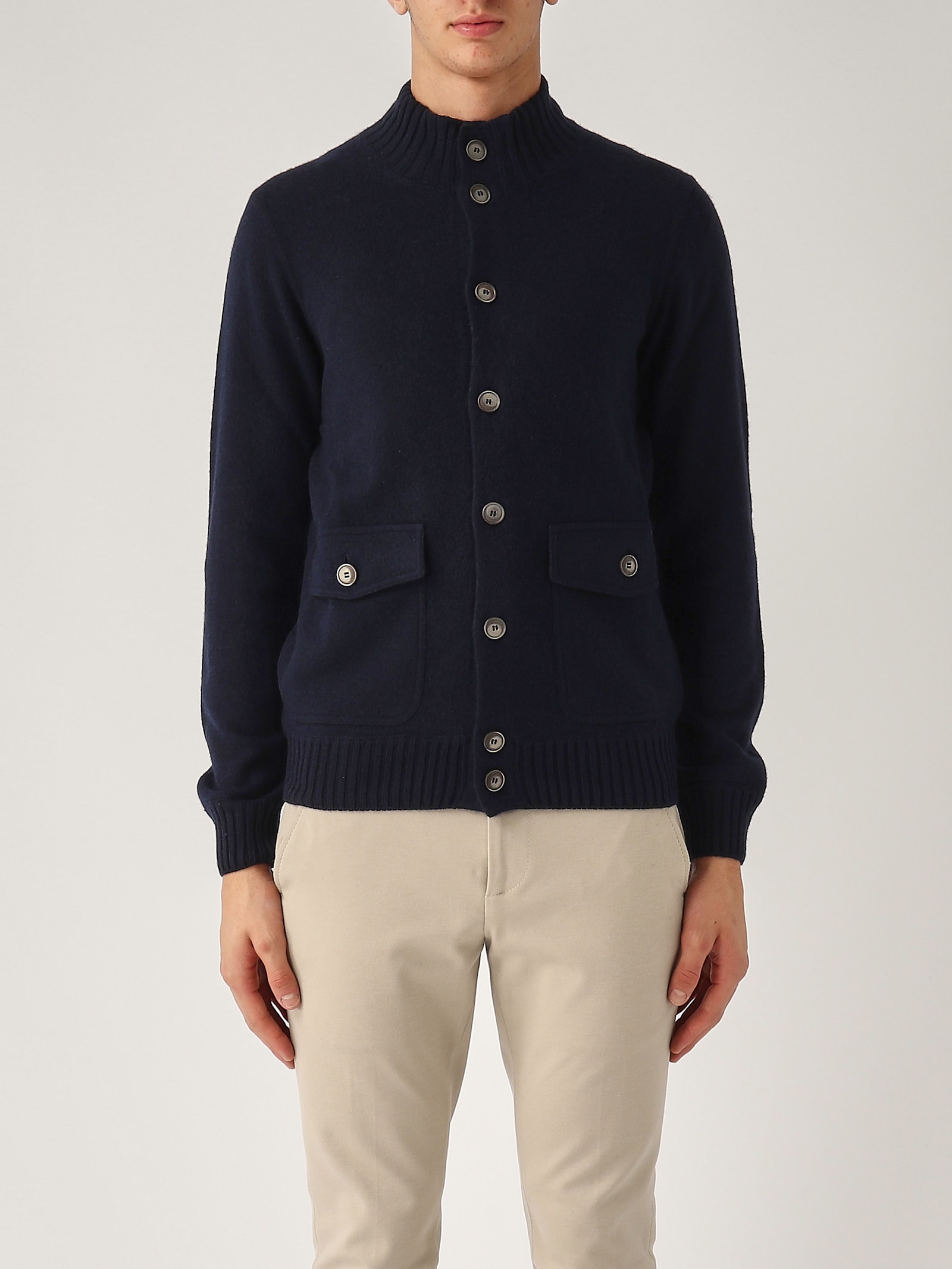 Gran Sasso Cardigan Full Button Cachemire Cardigan In Blue