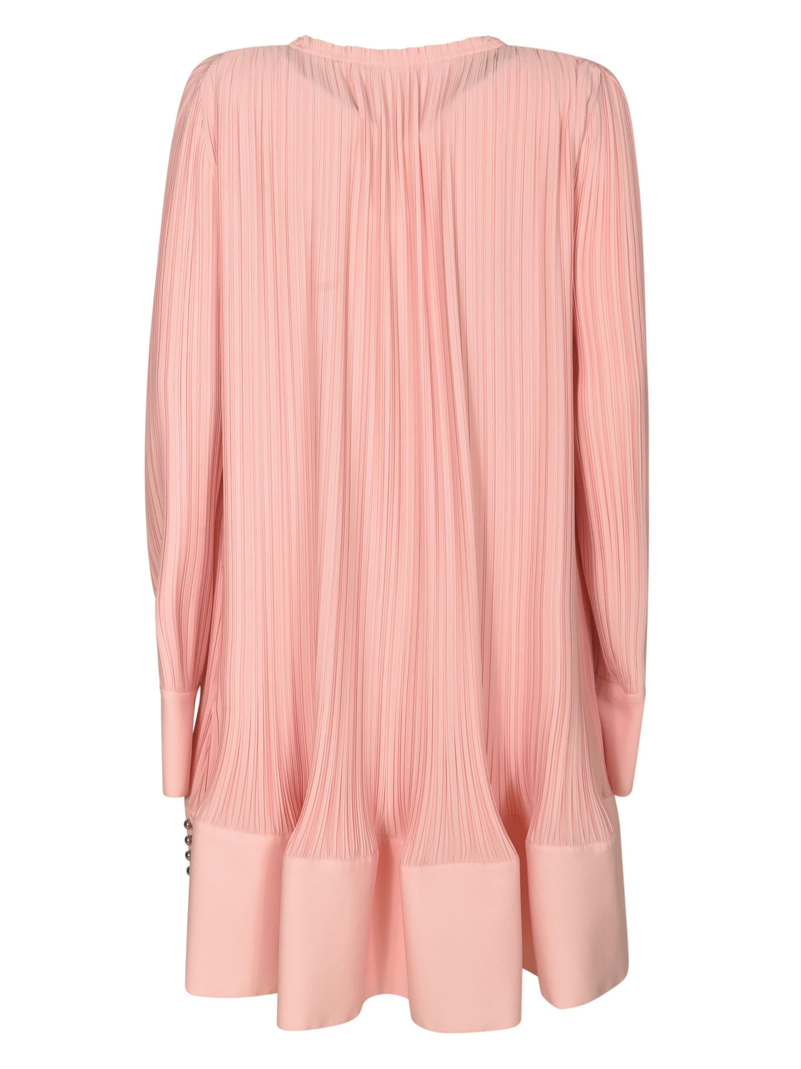Shop Lanvin Pleated Dress In Rosé