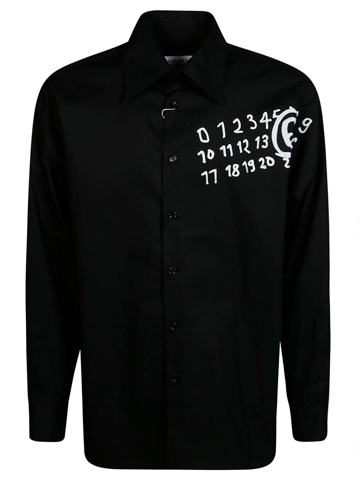 Shop Mm6 Maison Margiela Poplin Shirt In Nero