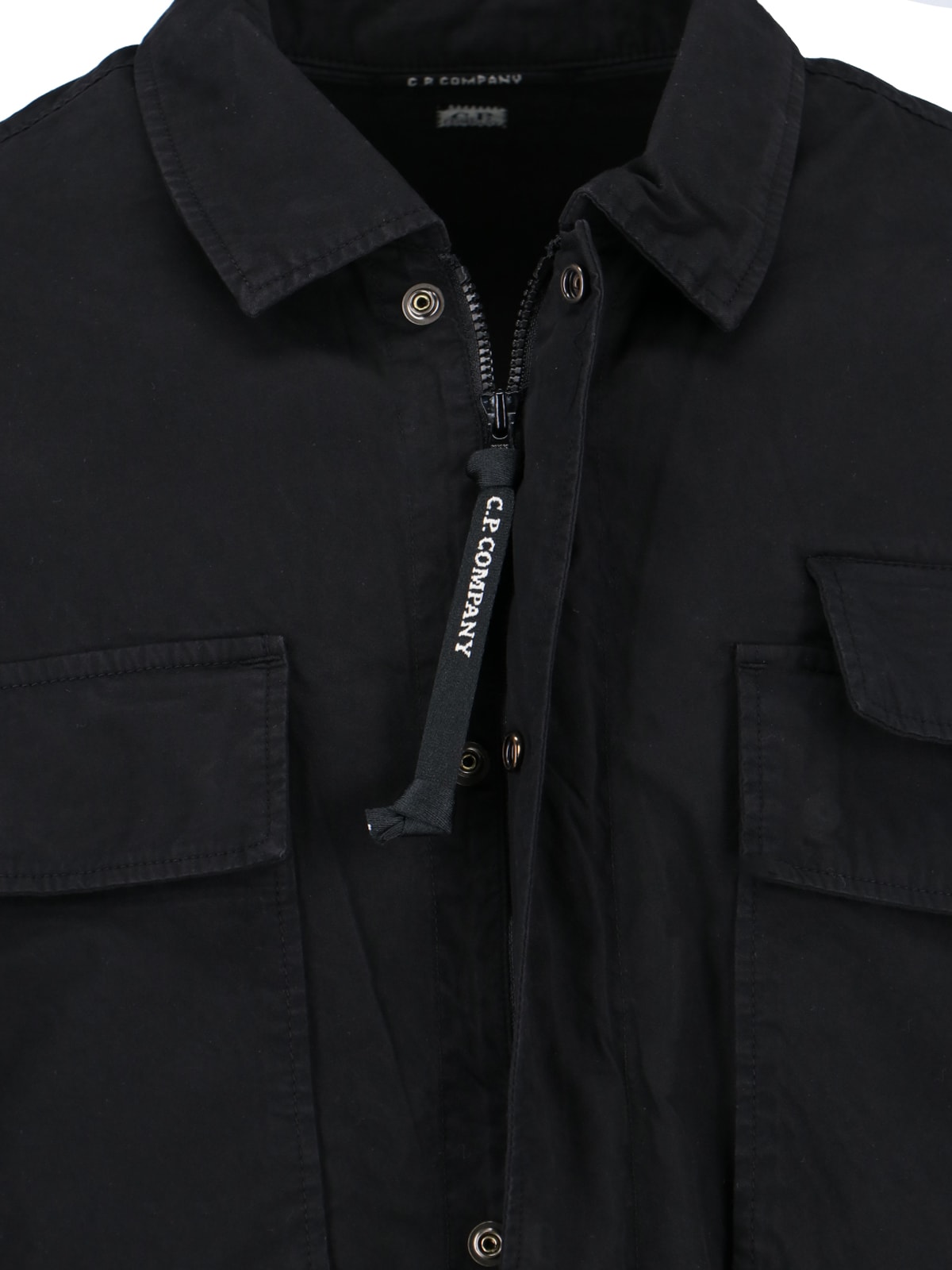 Shop C.p. Company Lens Shirt Jacket In Black