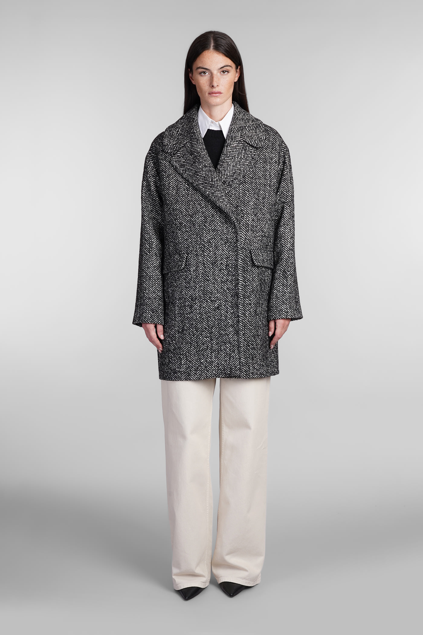 Tagliatore 0205 Astrid Coat In Black Wool