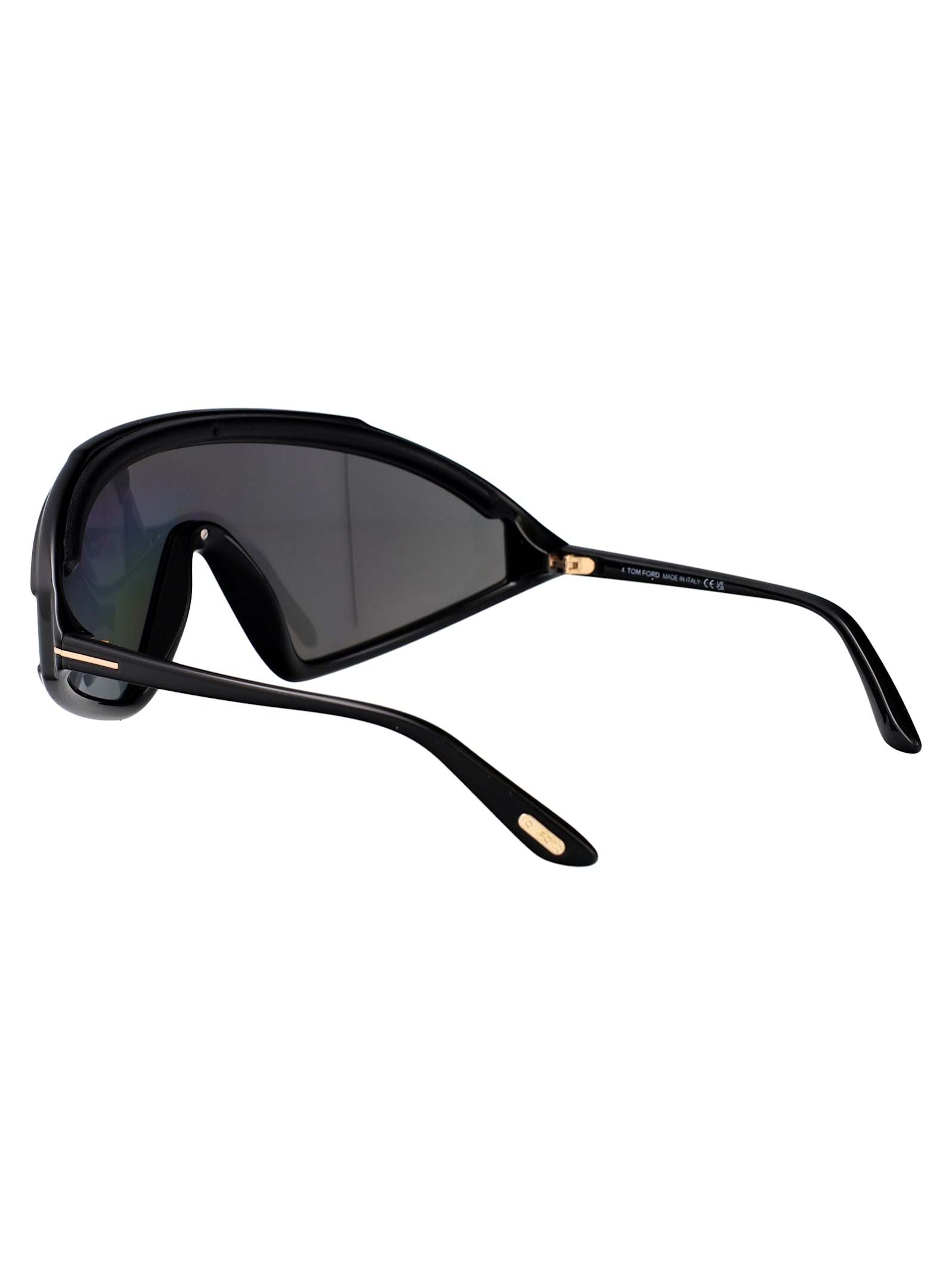 Tom Ford Eyewear Lorna Shield Frame Sunglasses In 01c Nero Lucido / Fumo Specchiato