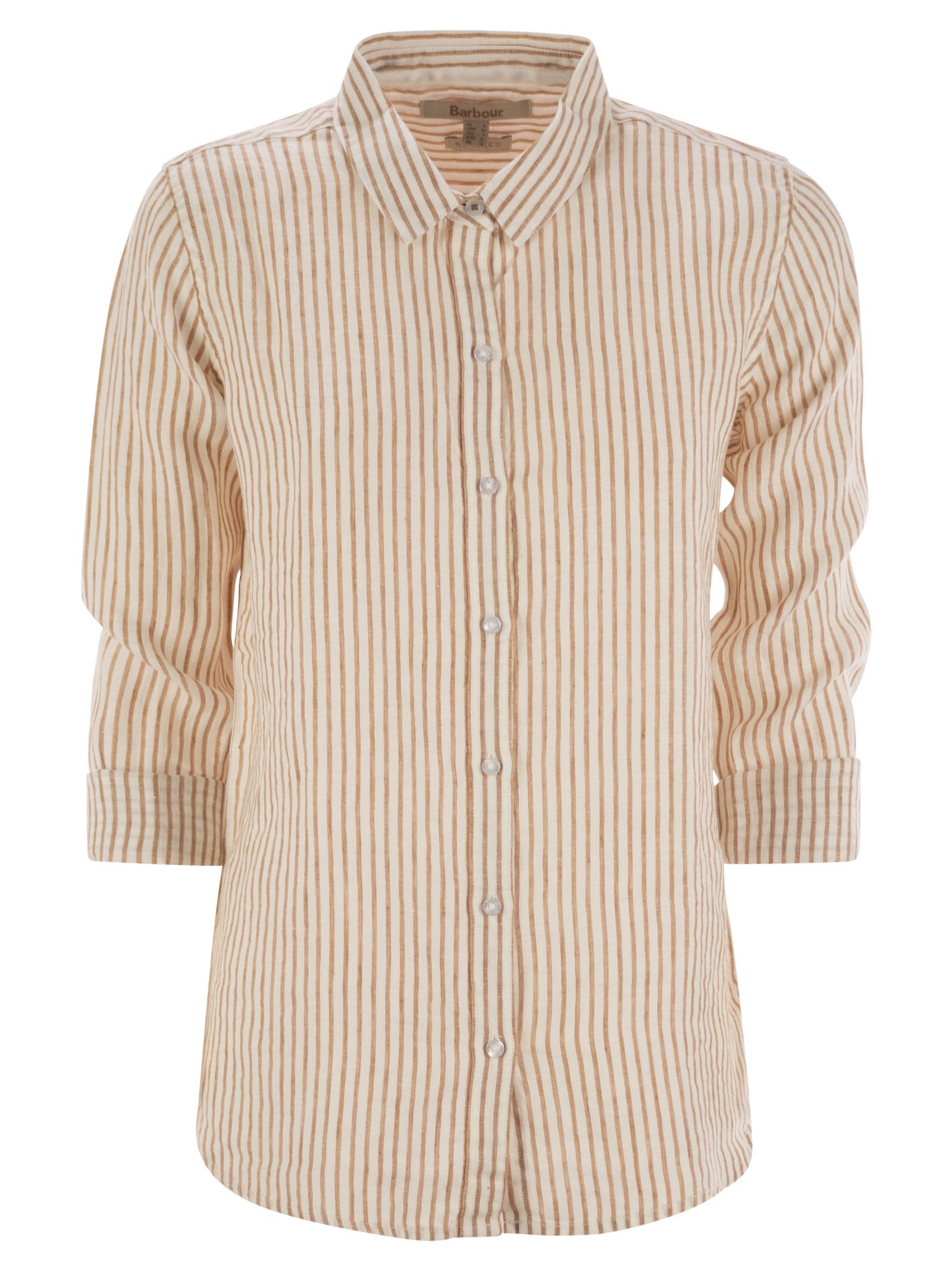 Marine - Linen Striped Shirt