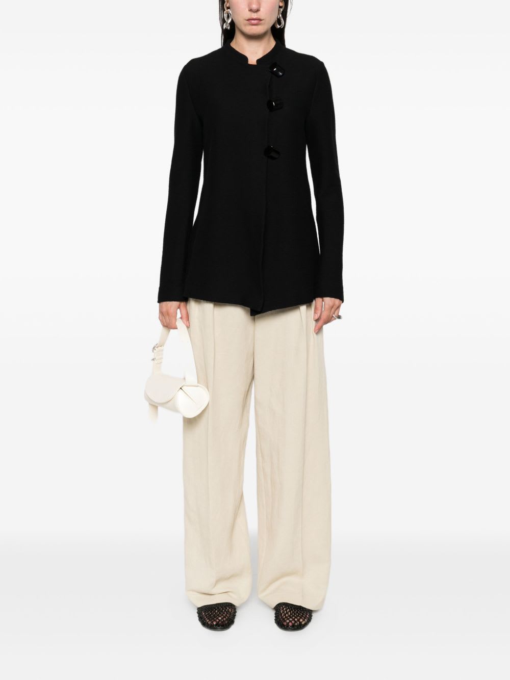 Emporio Armani Cotton Single-breasted Jacket In Black