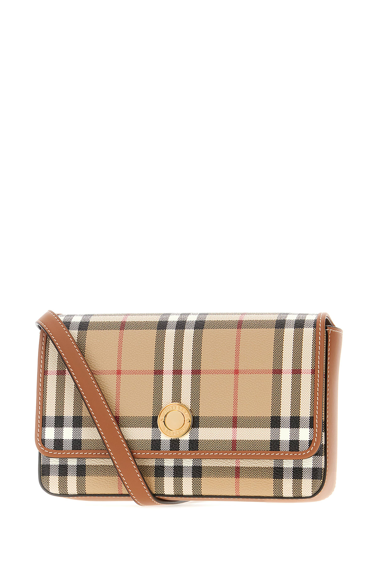 Shop Burberry Printed Leather Hampshire Crossbody Bag In Archive Beige