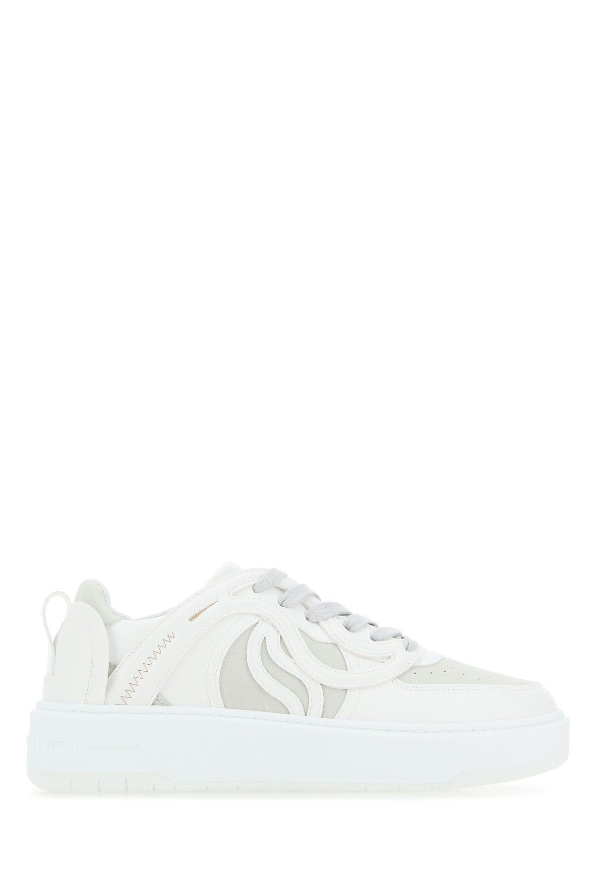 Stella Mccartney Two-tone Sporty Mat S-wave Sneakers In Ice