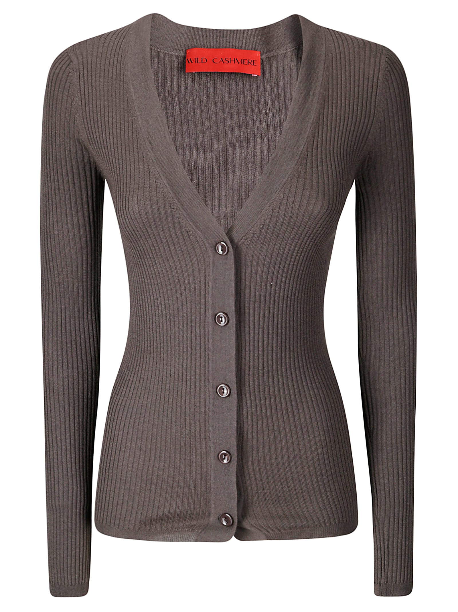 V-shaped Ribbed Cardigan