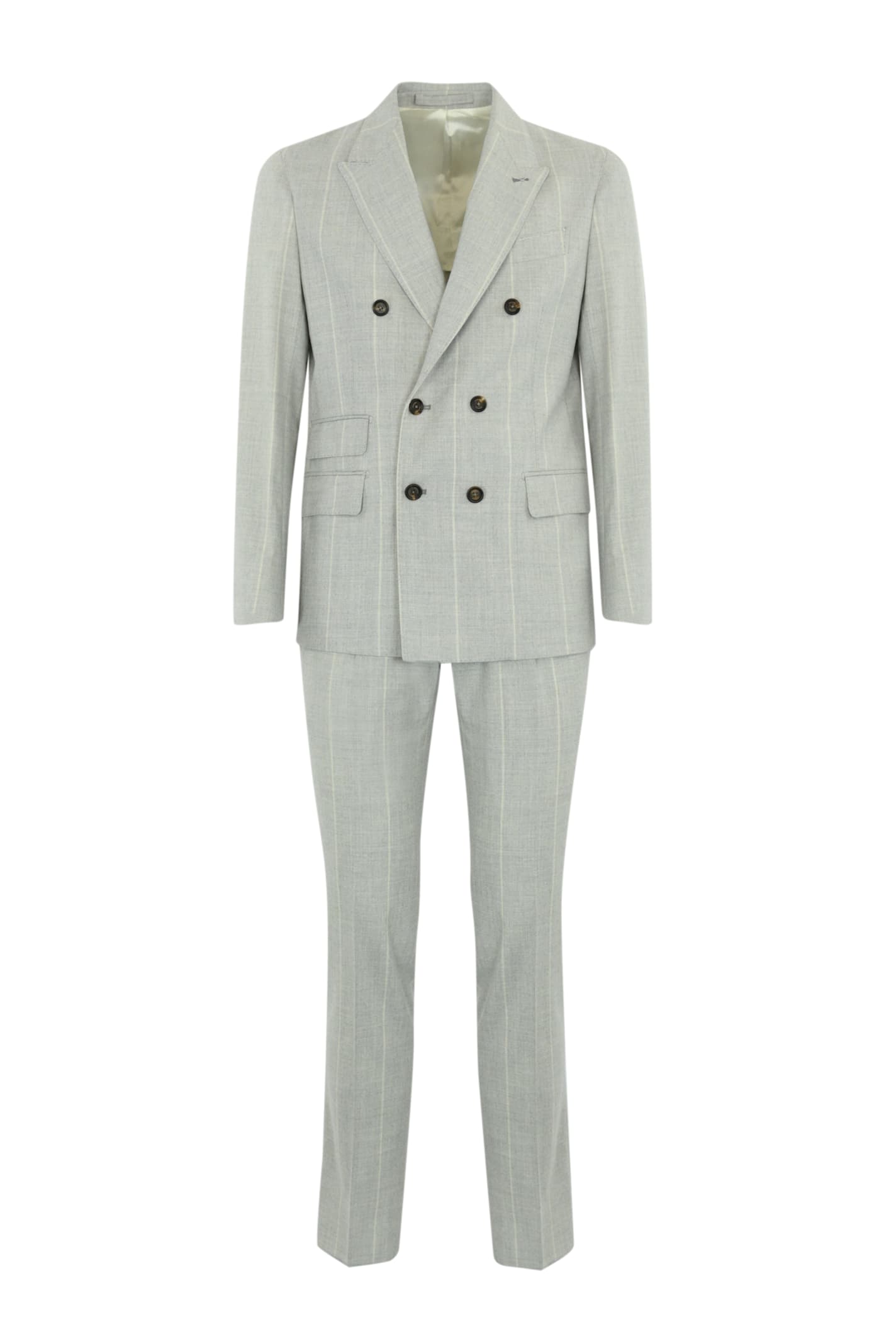 Double-breasted Striped Wool Suit