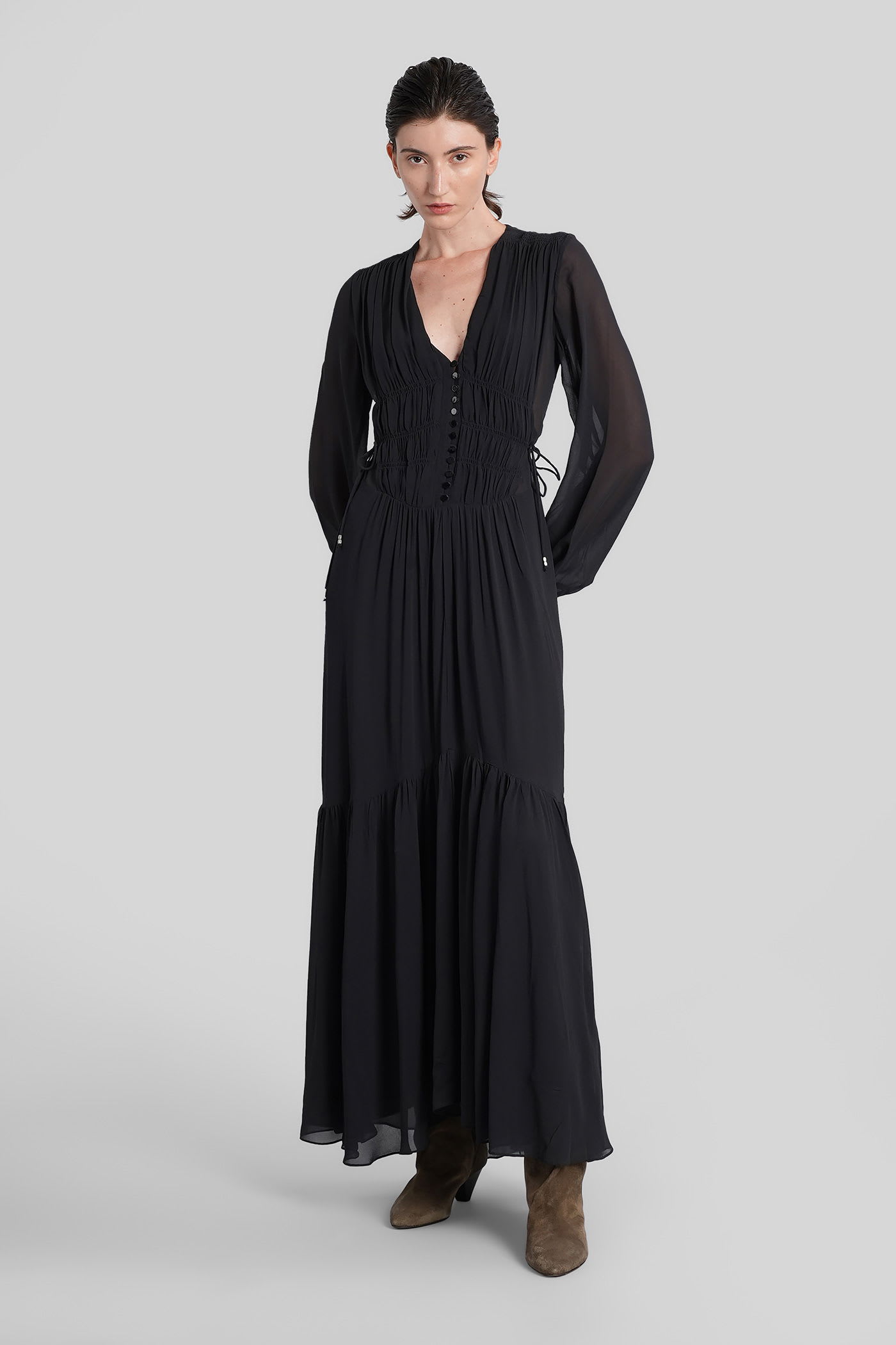 Isabel Marant Étoile Briane Long Dress In Black Viscose In Black