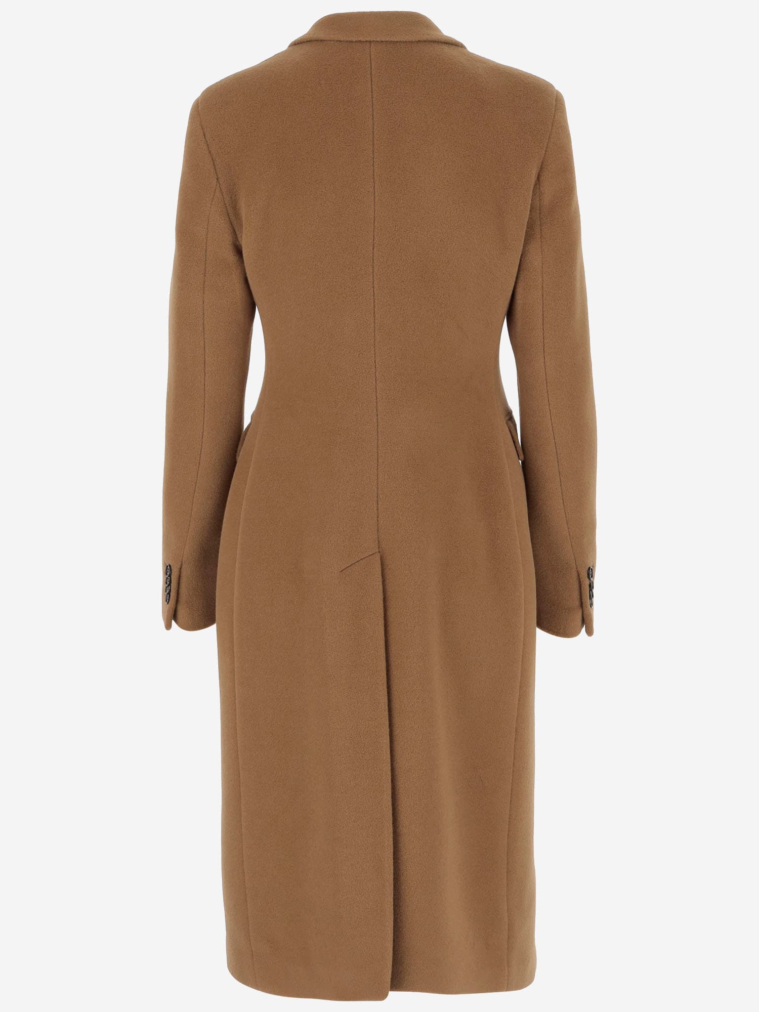 Tagliatore Angora And Wool Double-breasted Coat In Brown