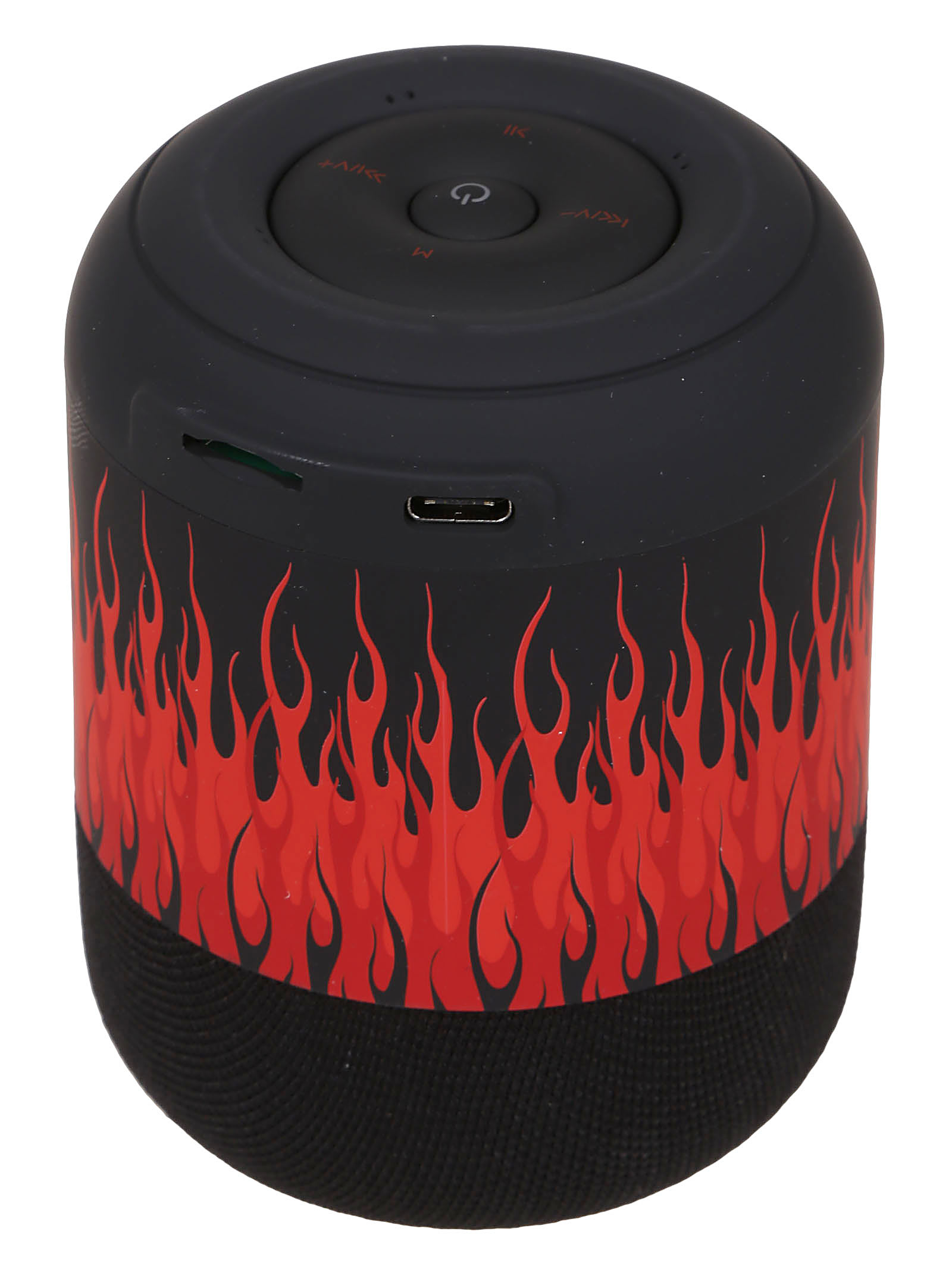 Shop Vision Of Super Black Speaker With Red Flames And White Logo