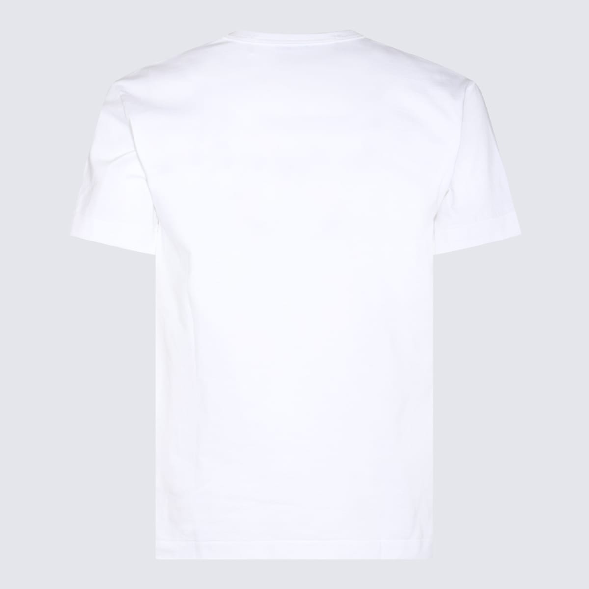 Shop Comme Des Garçons Play White And Red Cotton Play T-shirt