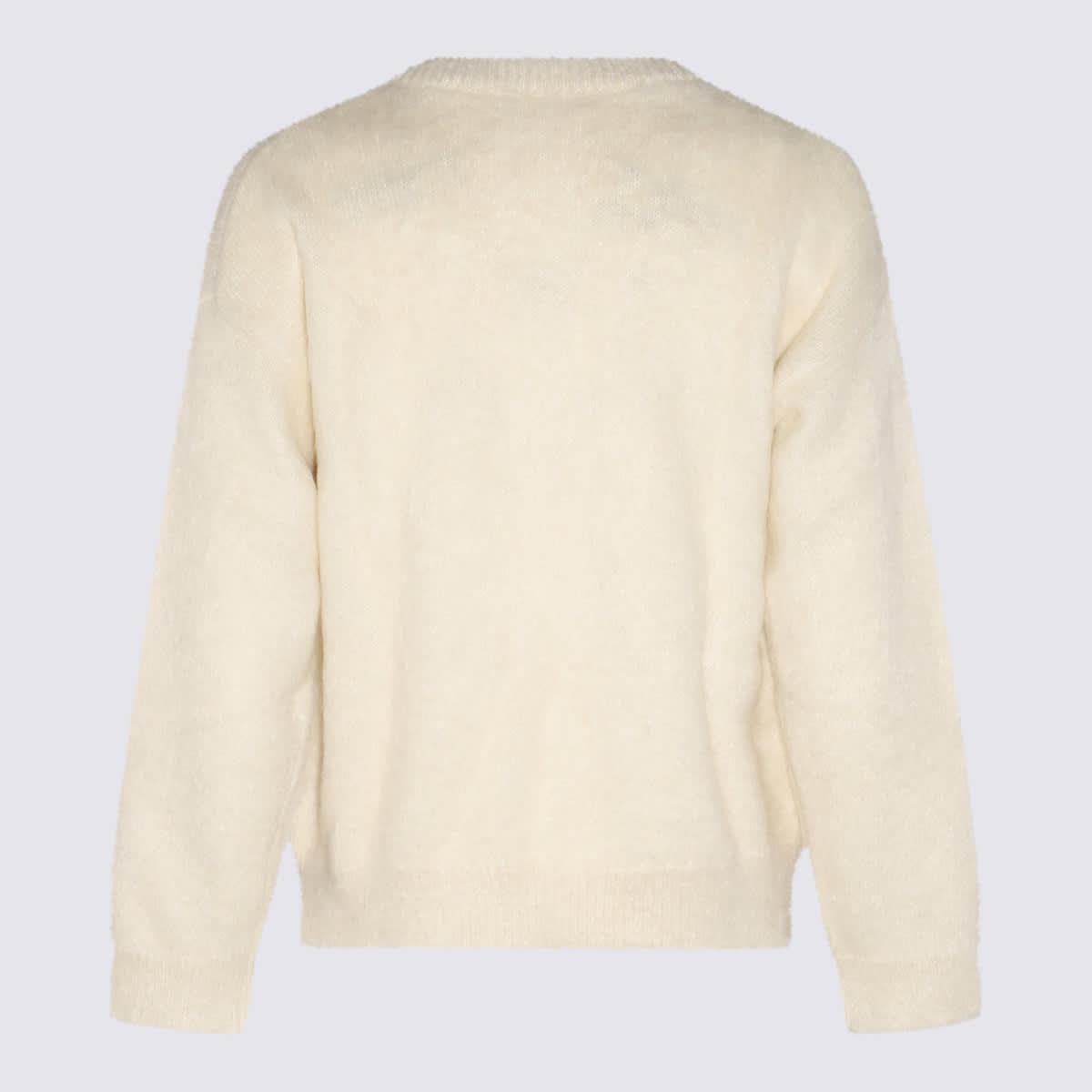 Shop Jil Sander Eggshell Mohair Blend Sweater