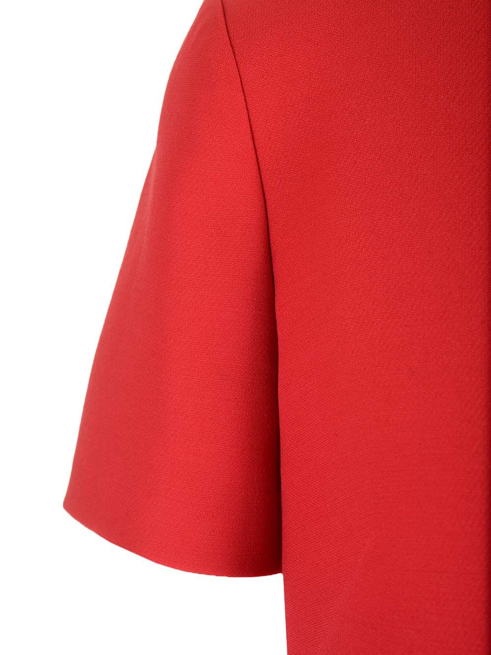 VALENTINO DRESS CREPE COUTURE SHORT SLEEVE RED 