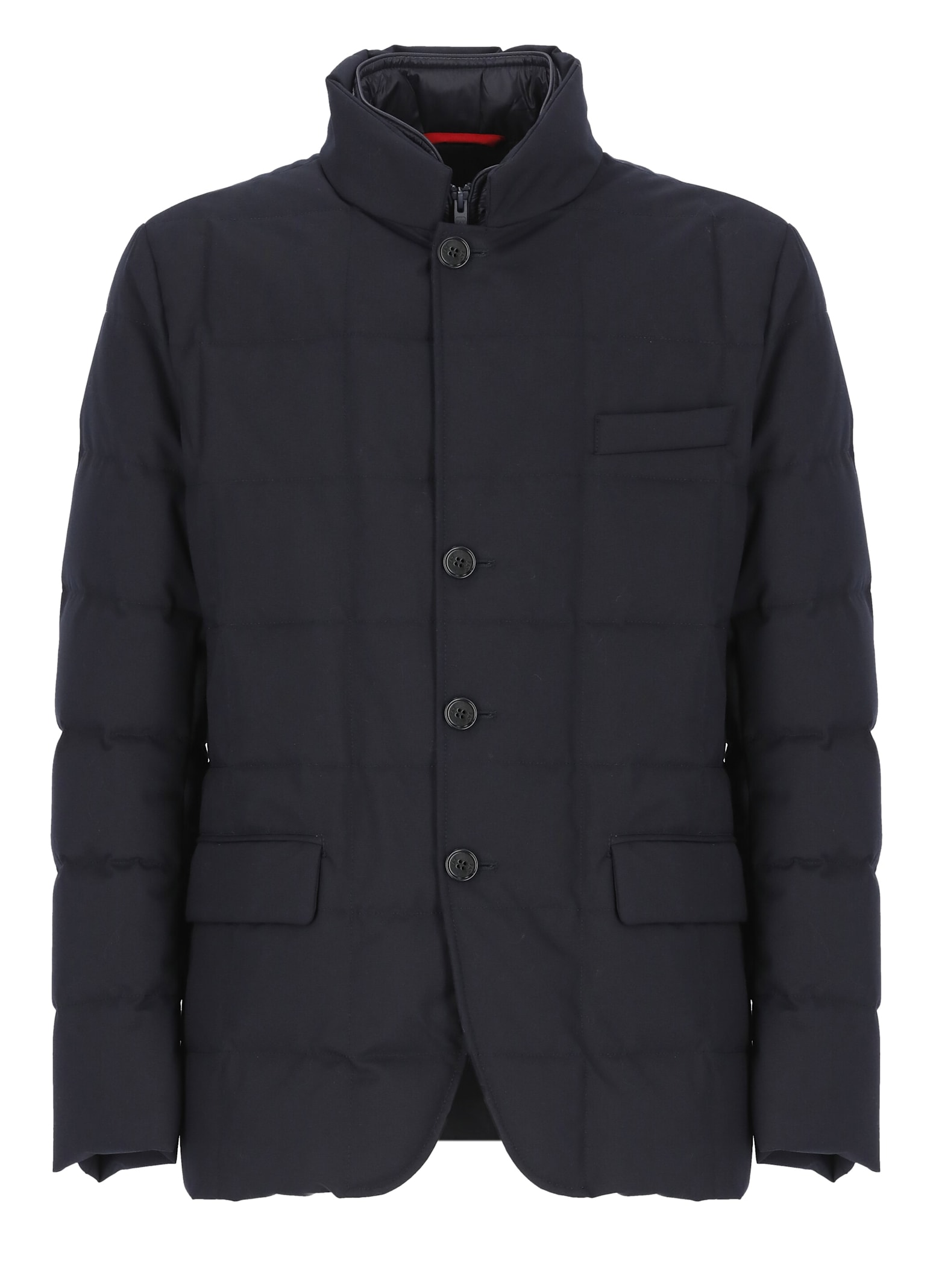 Shop Fay Padded And Quilted Down Jacket In Blue