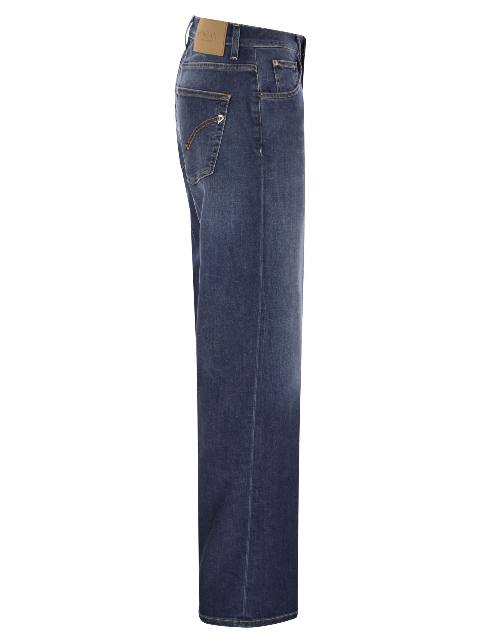 Dondup Jacklyn - Wide-leg Jeans In Stretch Denim In Dark Denim