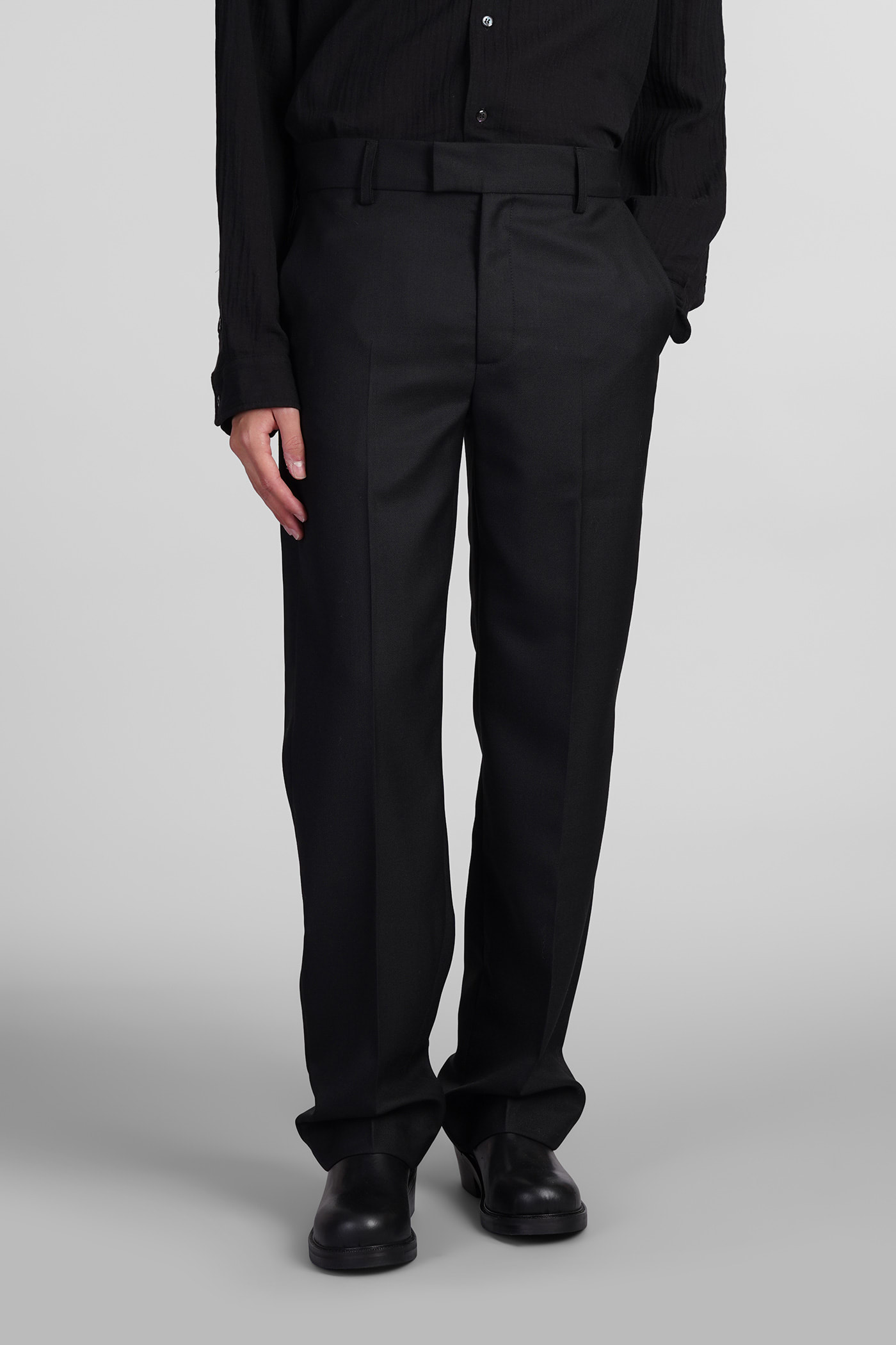 SÉFR MIKE SUIT TROUSERS PANTS IN BLACK POLYESTER 