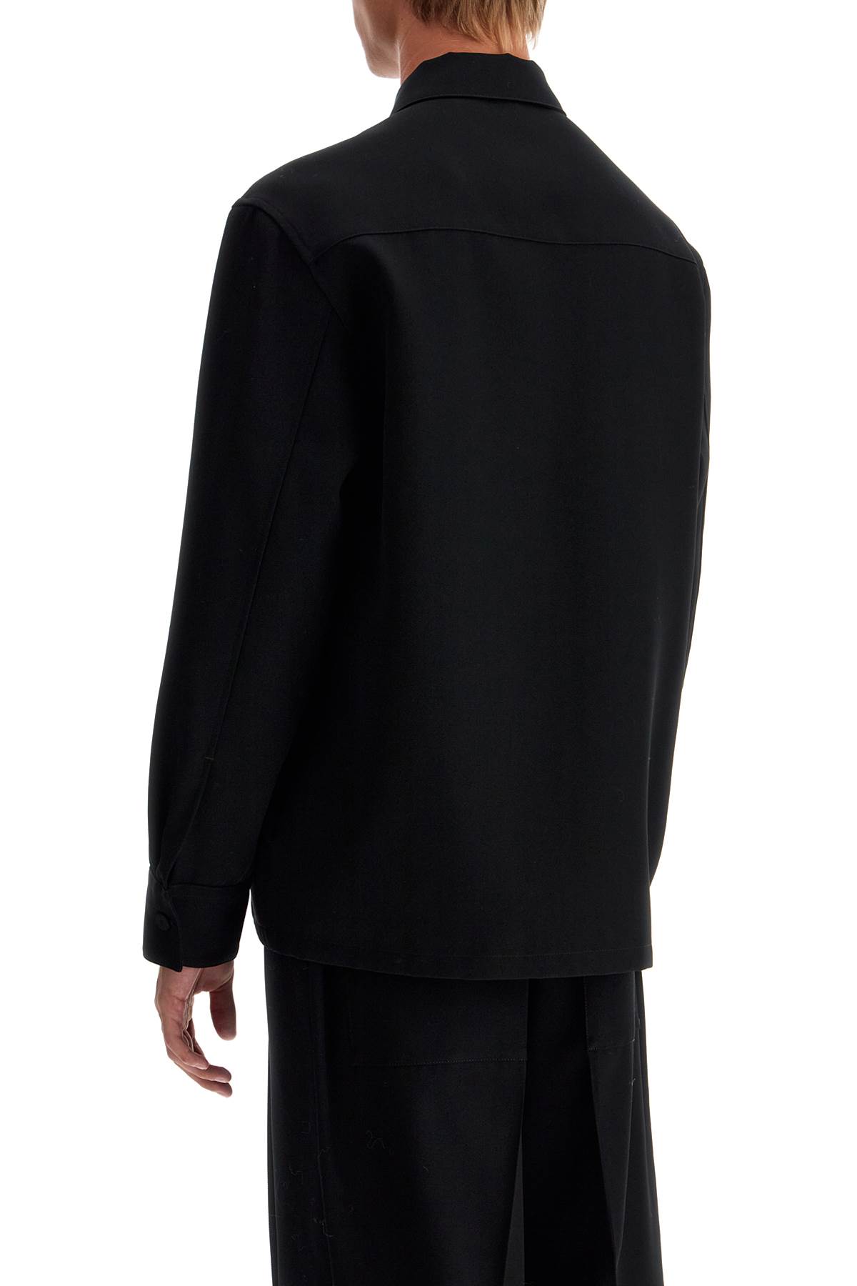 Shop Jil Sander Zippered Overshirt In Black (black)