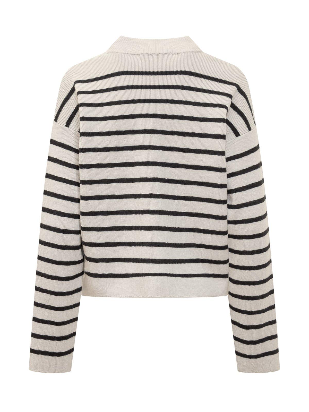 Shop Ami Alexandre Mattiussi Striped Long-sleeved Jumper In Multicolour