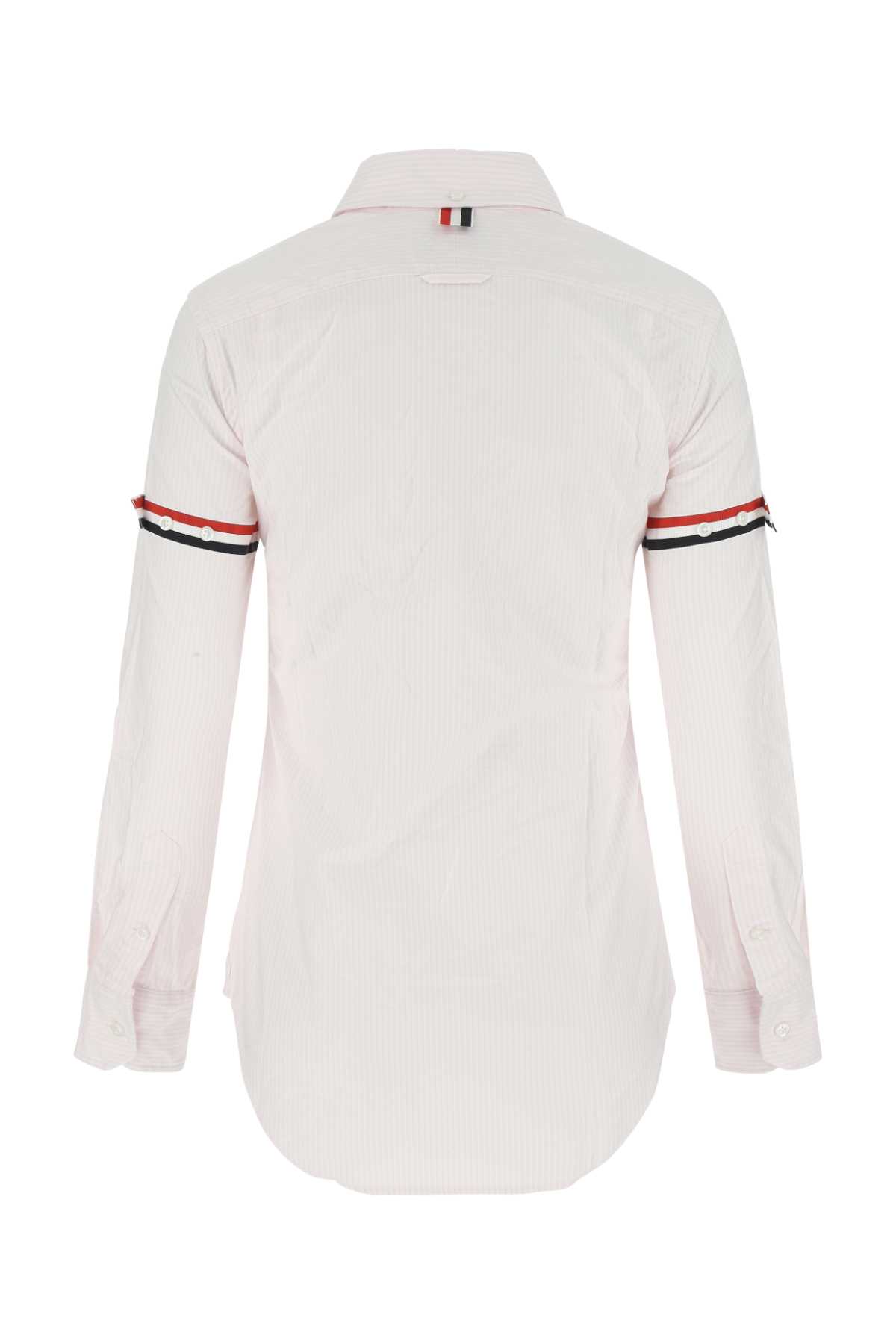 Shop Thom Browne Embroidered Cotton Shirt In Ltpink