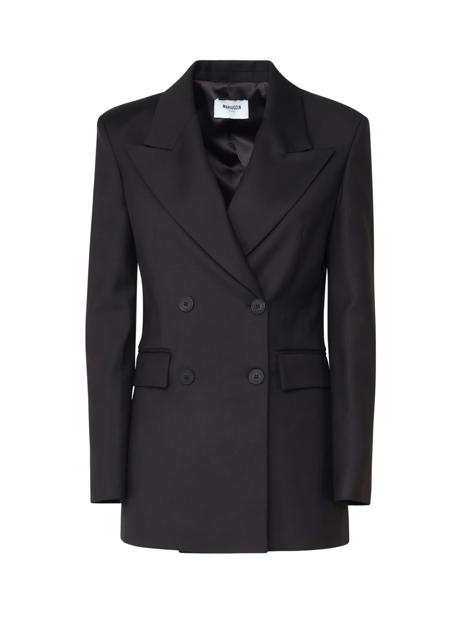 Shop Mariuccia Milano Blazer In Wool In Black