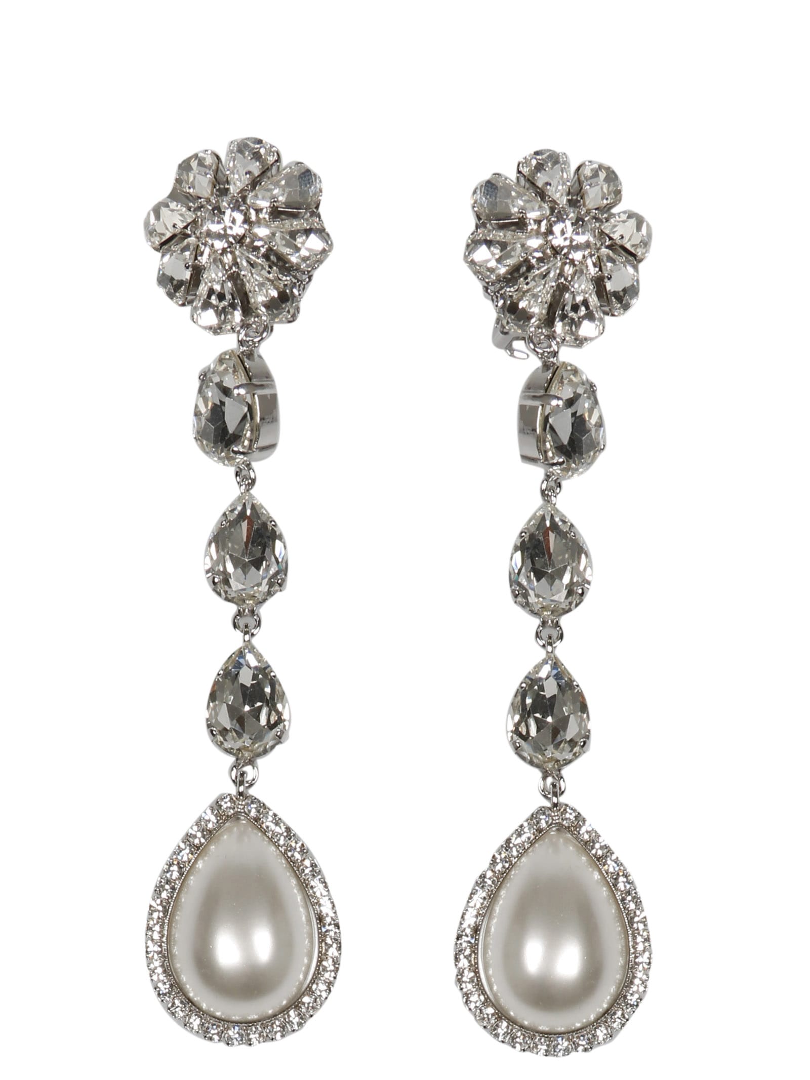 Alessandra Rich Long Crystal Earrings