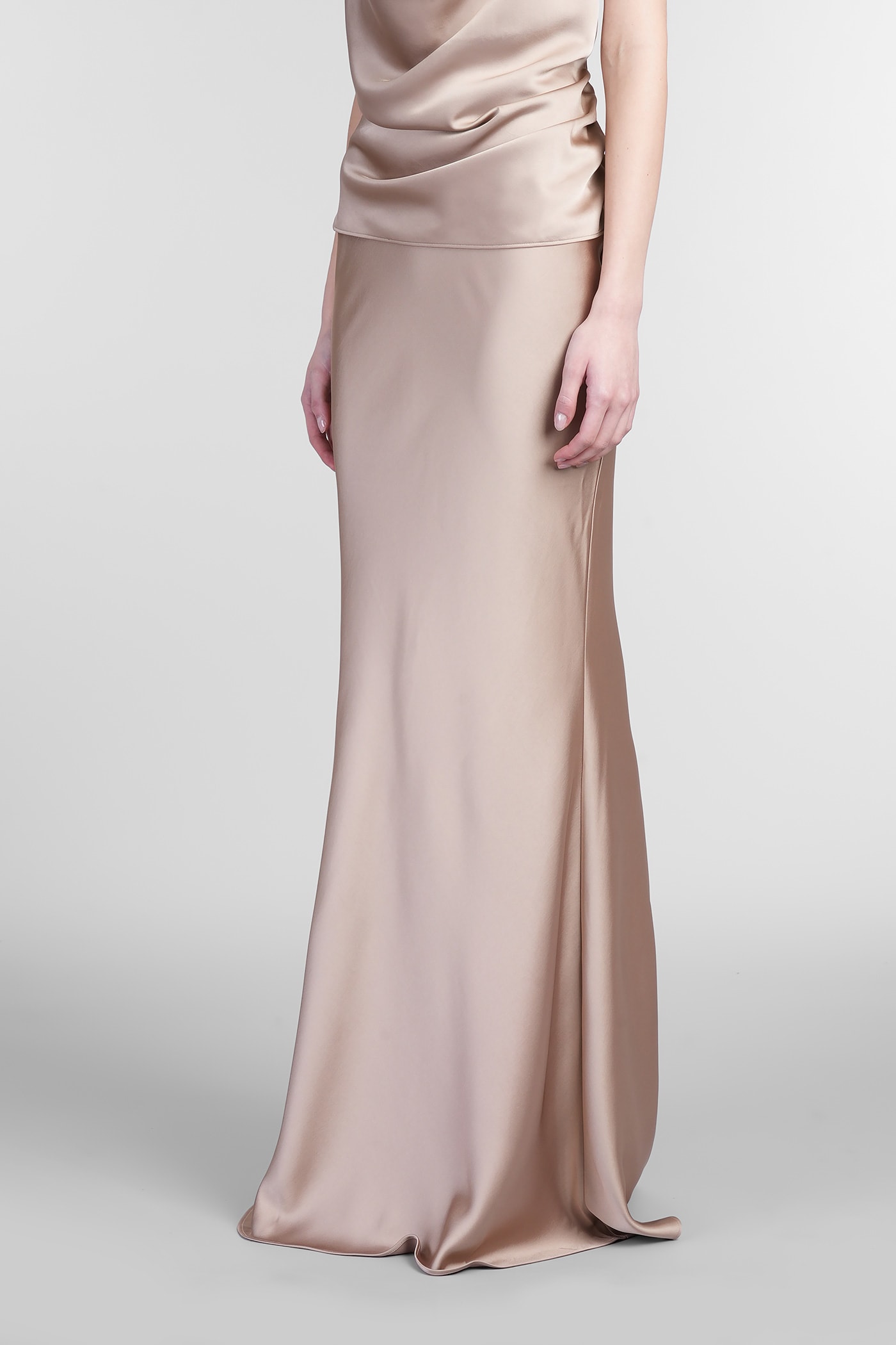 The Andamane Nemesia Maxi Skirt In Grey Polyester In Grey
