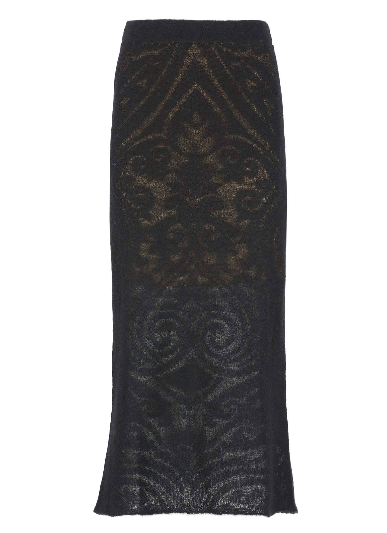 Etro Alpaca Blend Skirt In Black