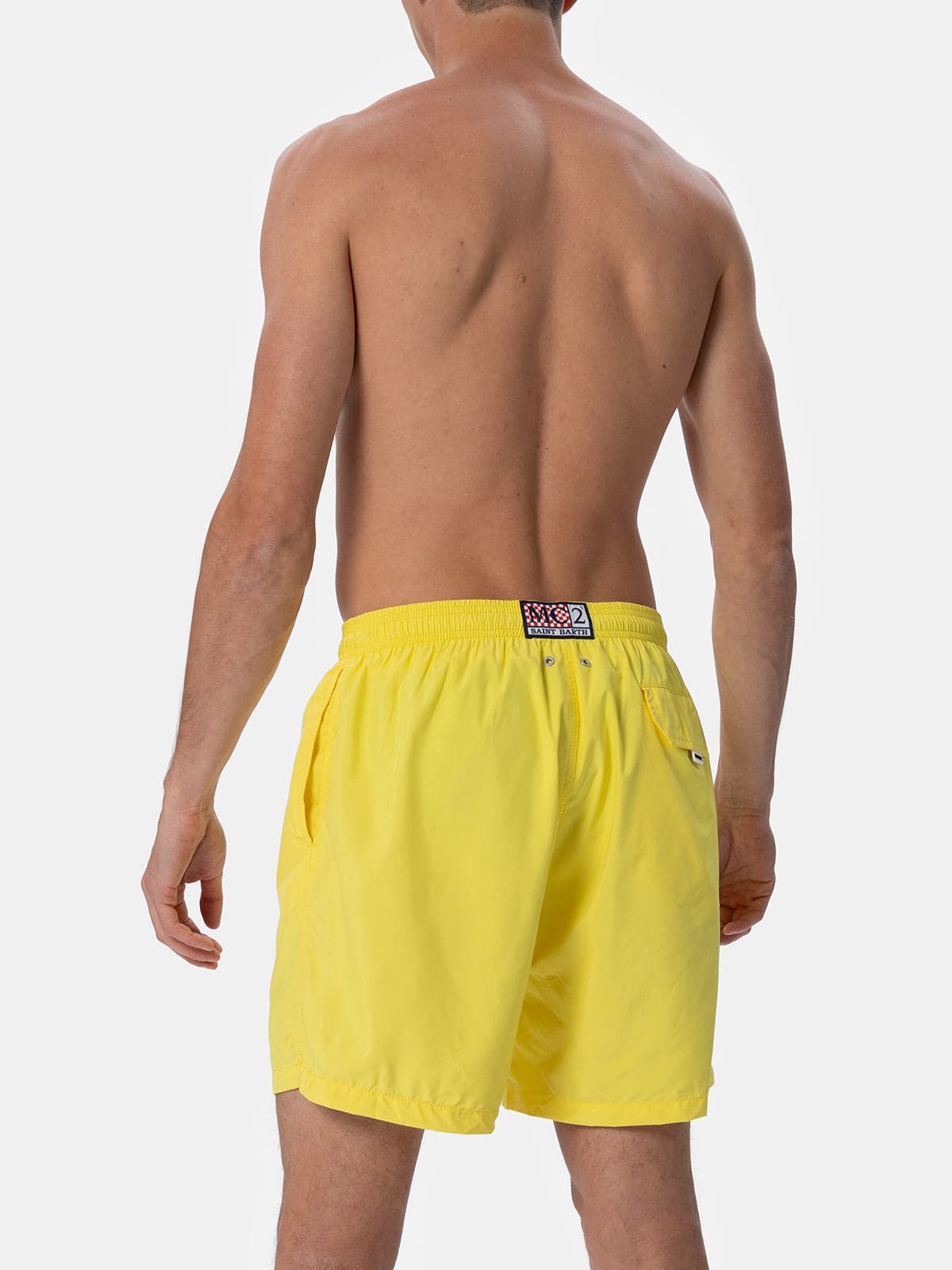 Shop Mc2 Saint Barth Man Lightweight Fabric Light Yellow Swim-shorts Lighting Pantone Pantone Special Edition