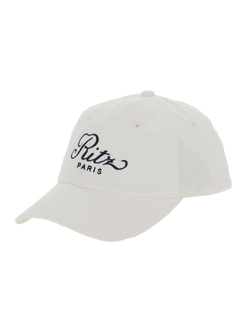 White Baseball Cap With Print On The Front And Logo Lettering On The Rear In Cotton Woman