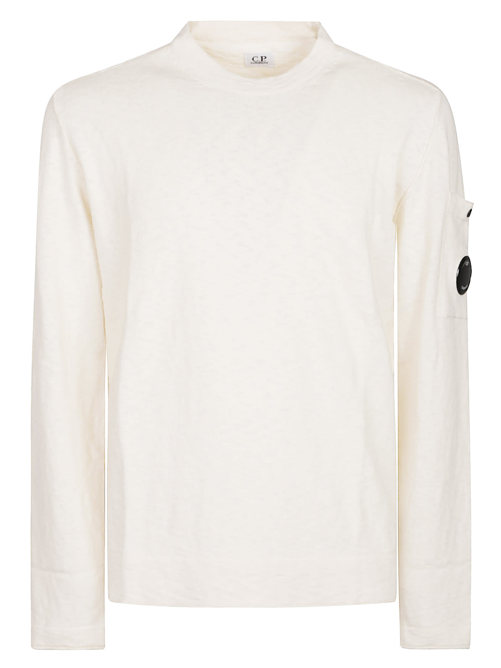 C.p. Company Lens Sweater In White