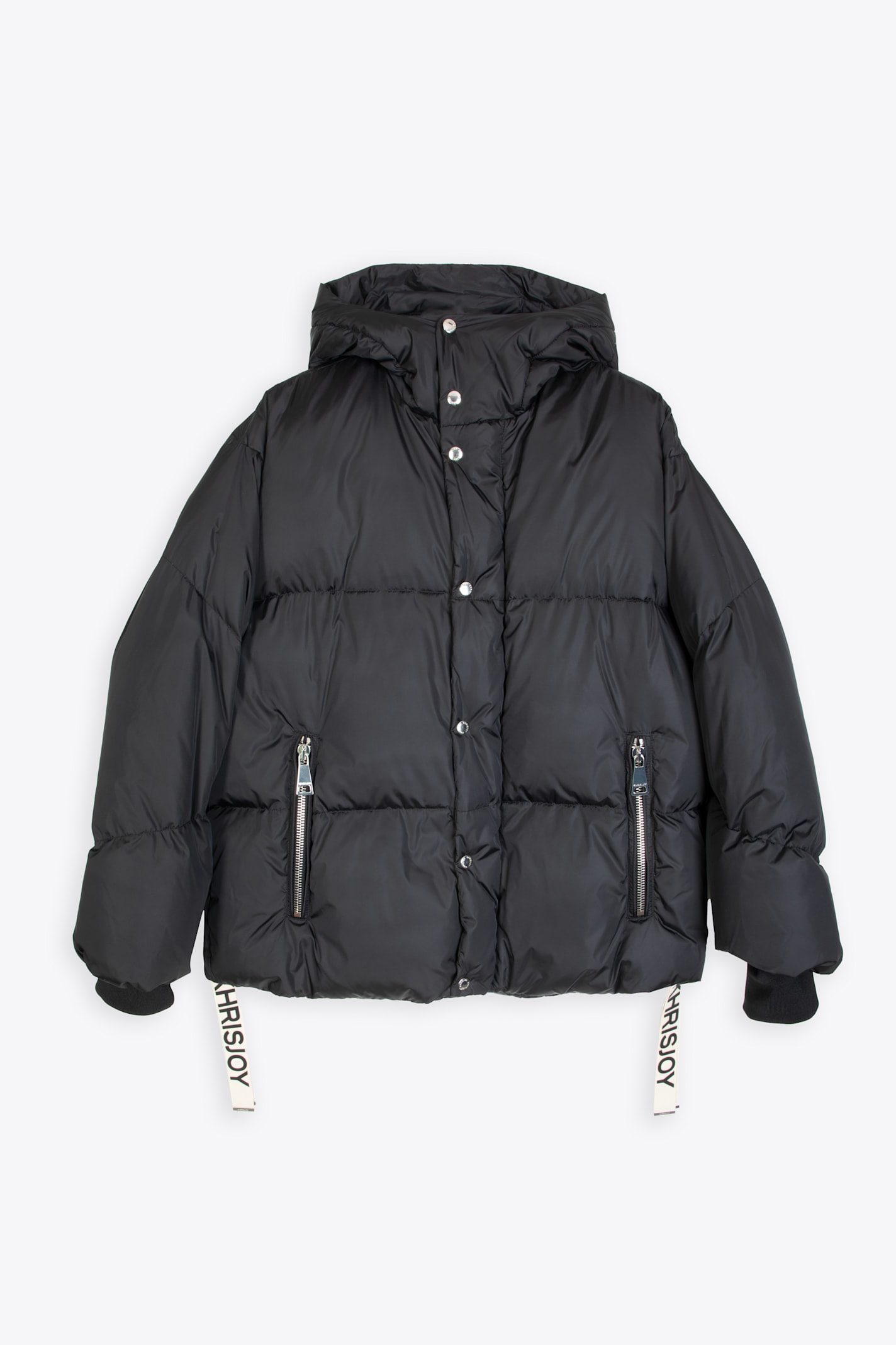 Khrisman Black nylon hooded puffer jacket - Khrisman Puff Iconic