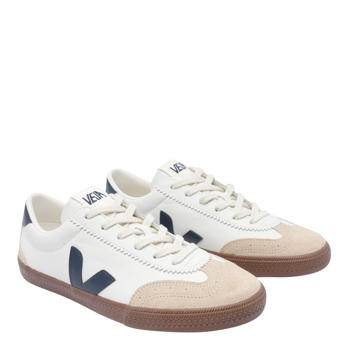 Veja Multicolor Suede And Fabric Volley Sneakers In White