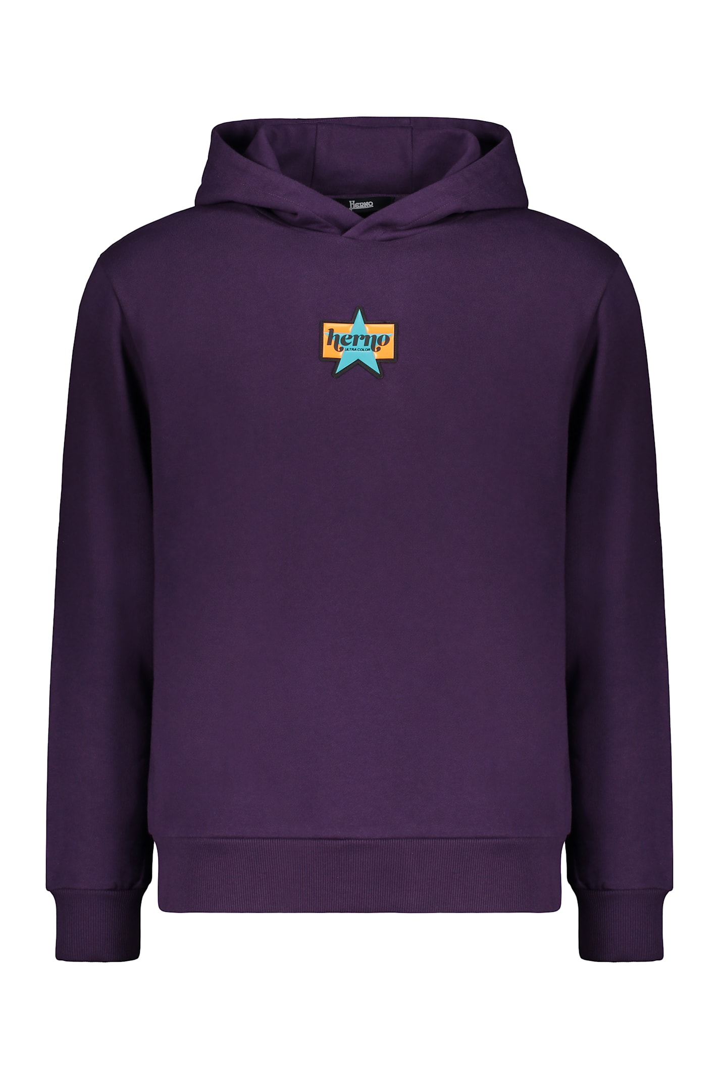 Herno Star-embroidered Hoodie In Purple