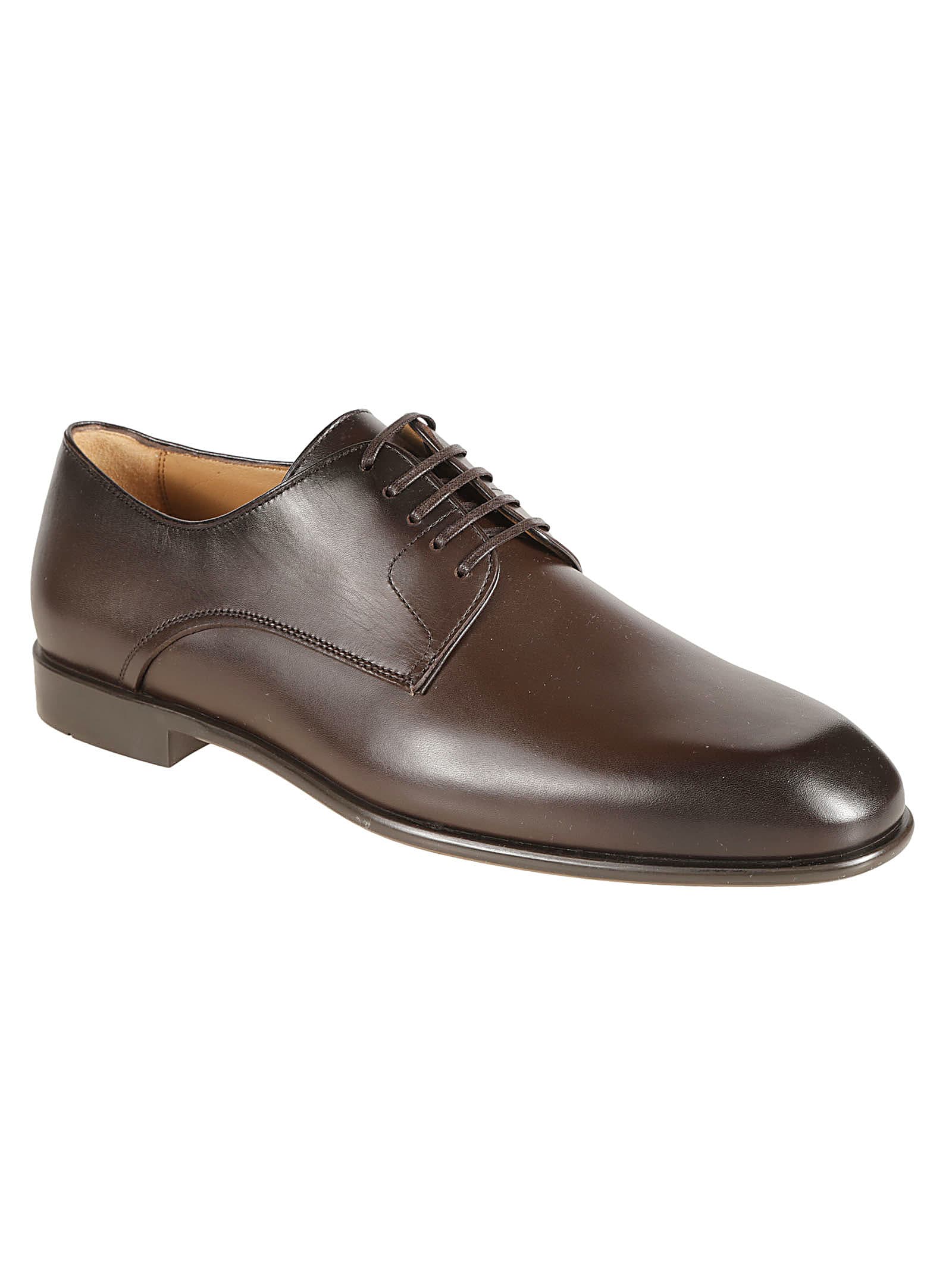 Ferragamo Posco Derby Shoes In Brown