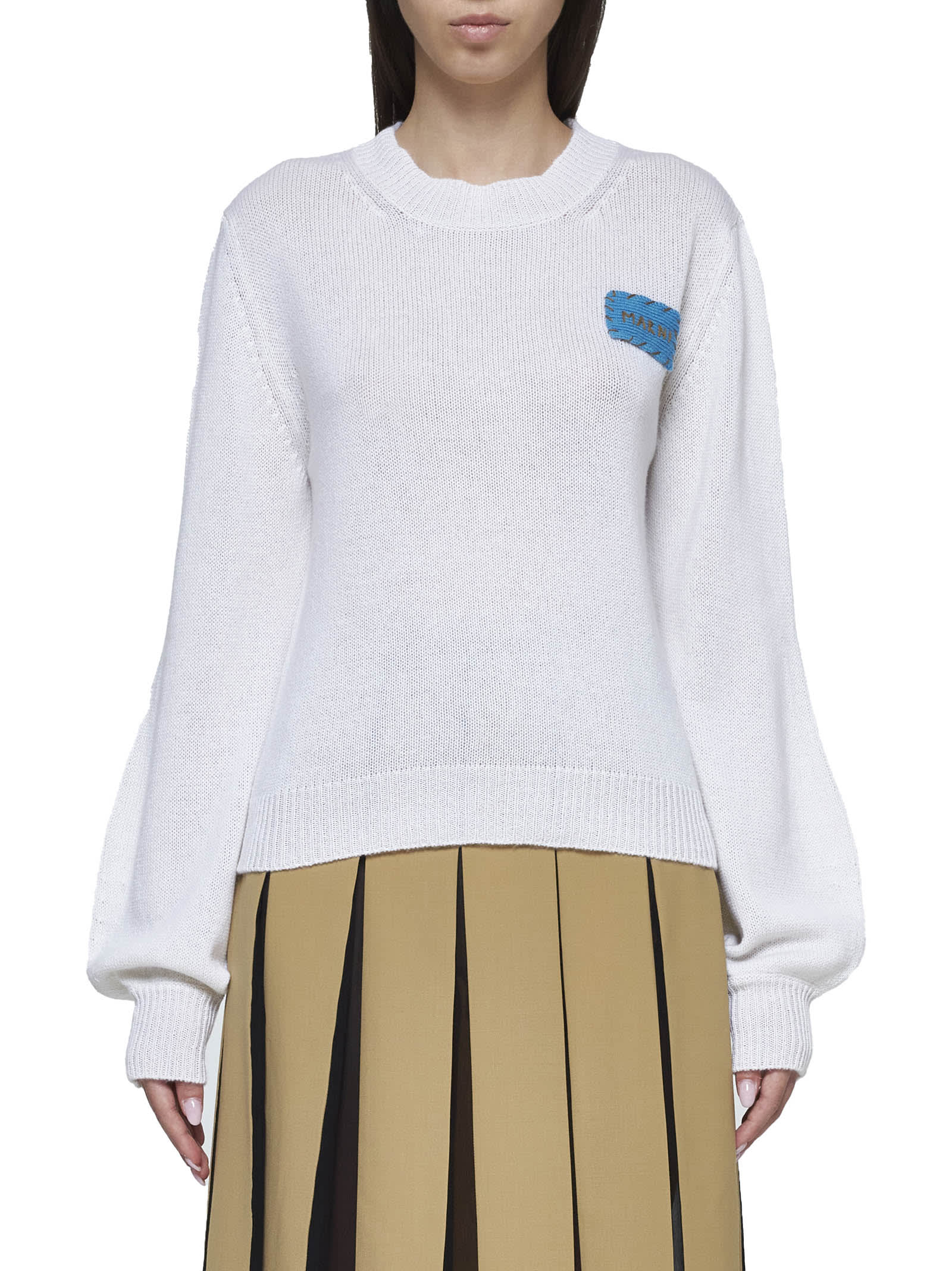 Shop Marni Sweater In Alabaster