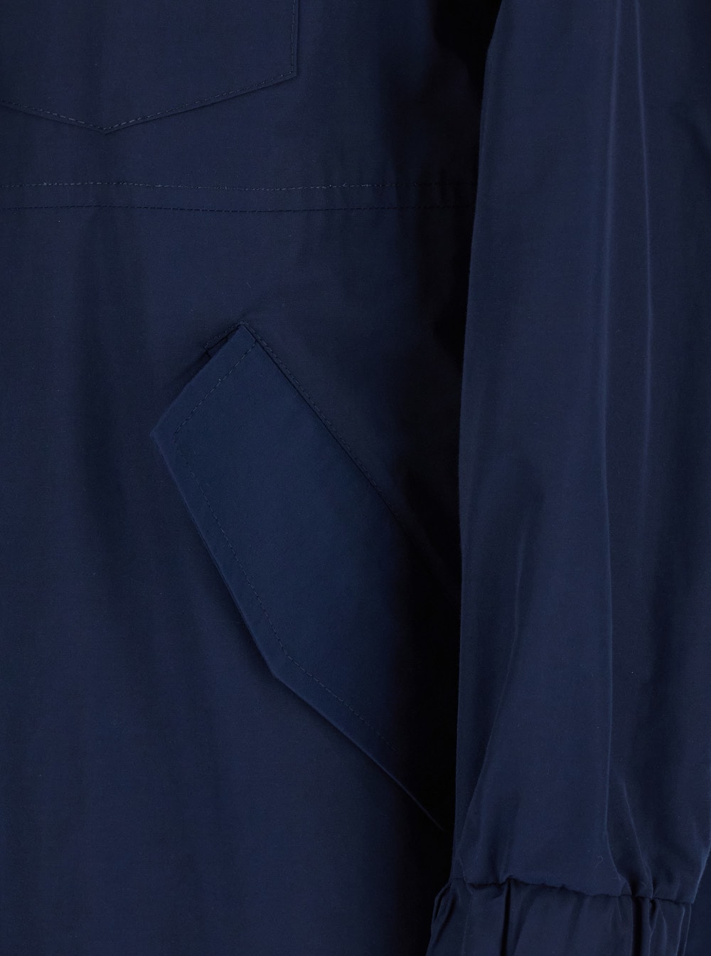 Merci Blue Jacket With Drawstring Hood In Tech Fabric Woman