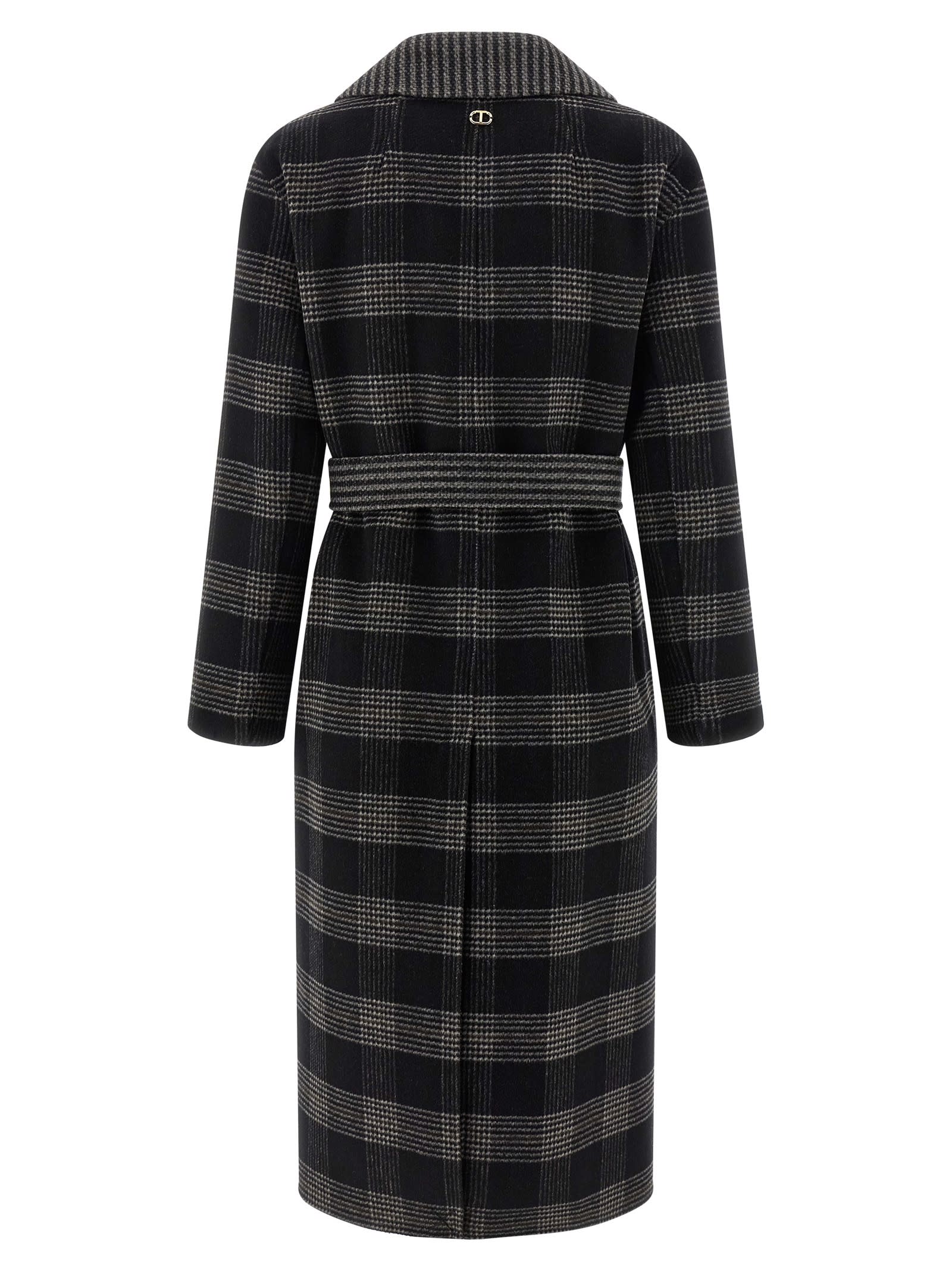 Twinset Reversible Coat With Double Cloth In Multi