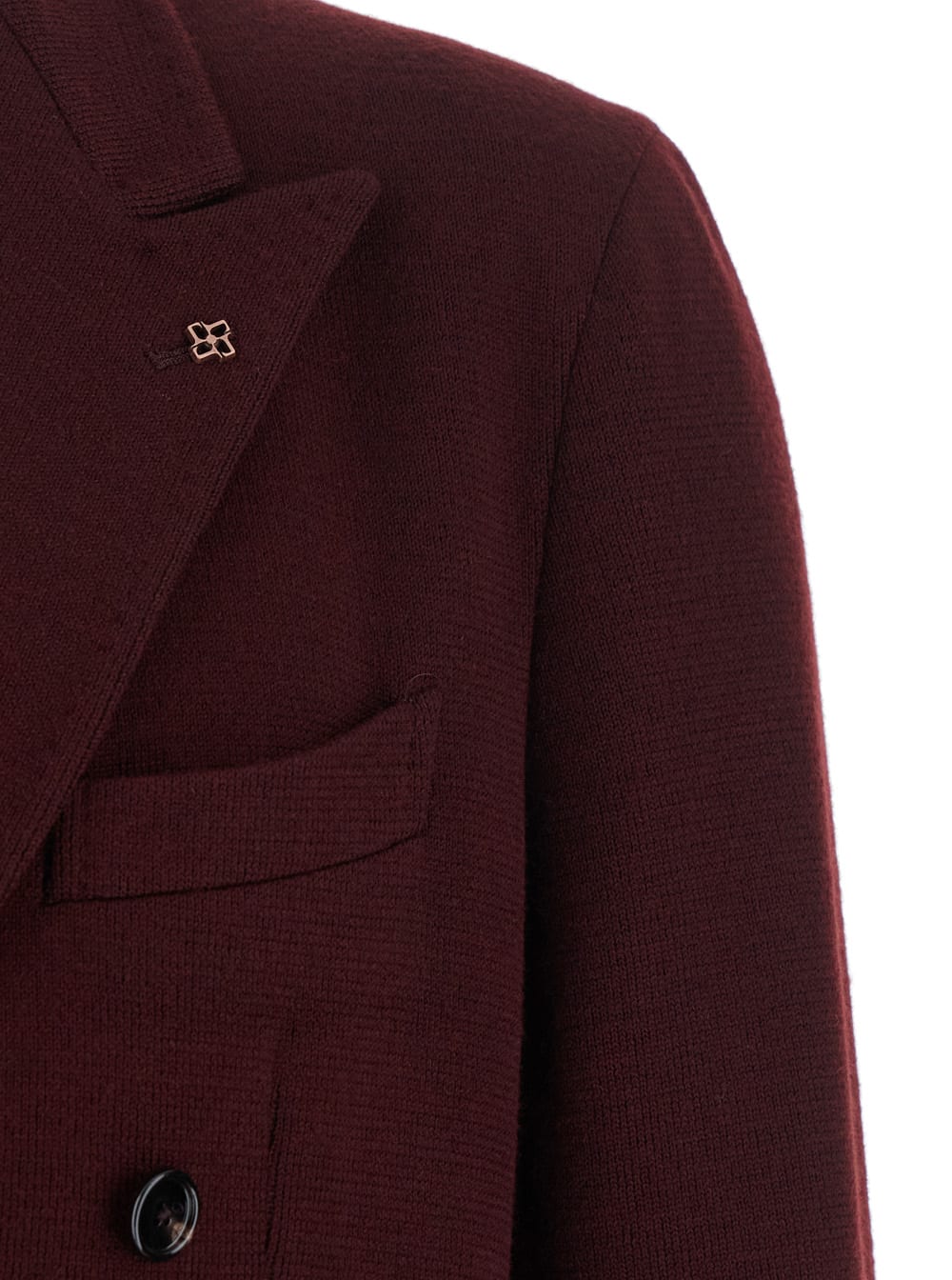 Tagliatore Maroon Logo Solid Blazer In Burgundy