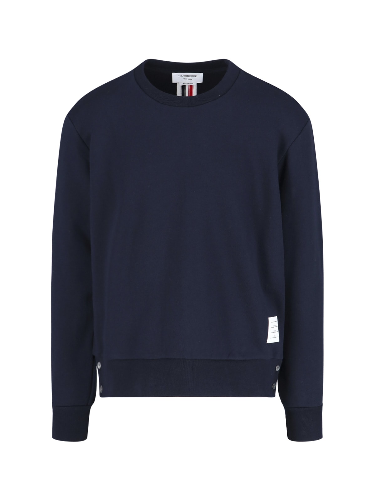 Shop Thom Browne Logo Ribbon Sweatshirt In Blue