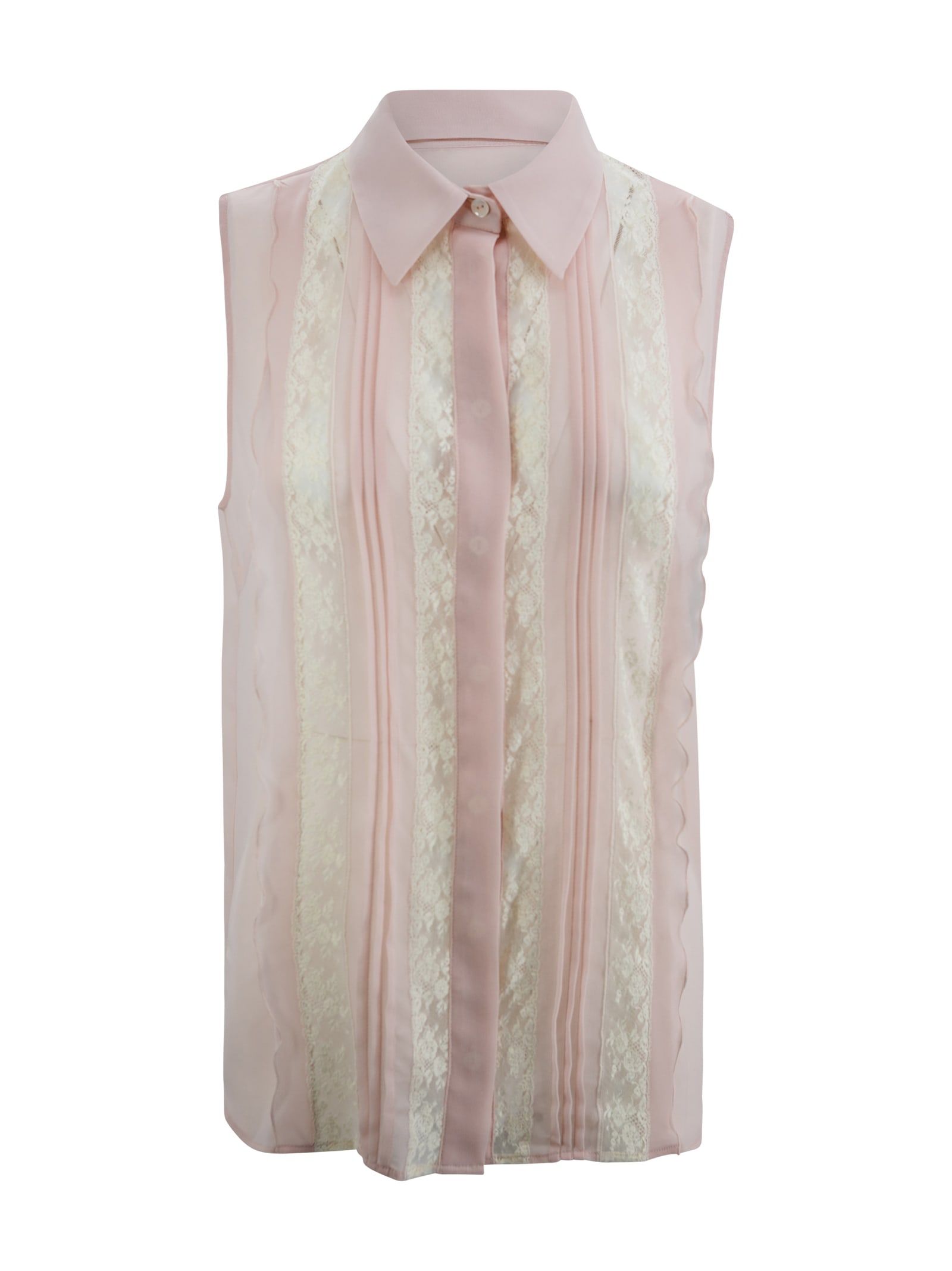 Shop P.a.r.o.s.h Ruffled Blouse In Pink