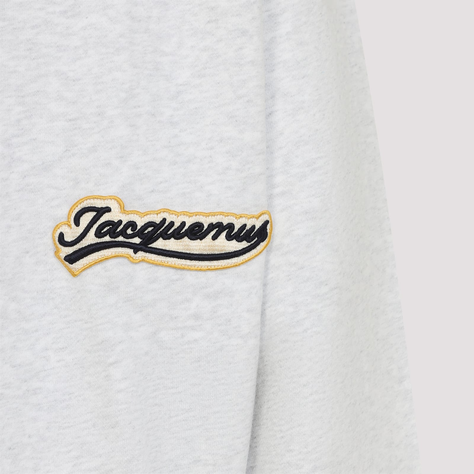 Jacquemus Men Grey Varsity Embroidery Hoodie In White