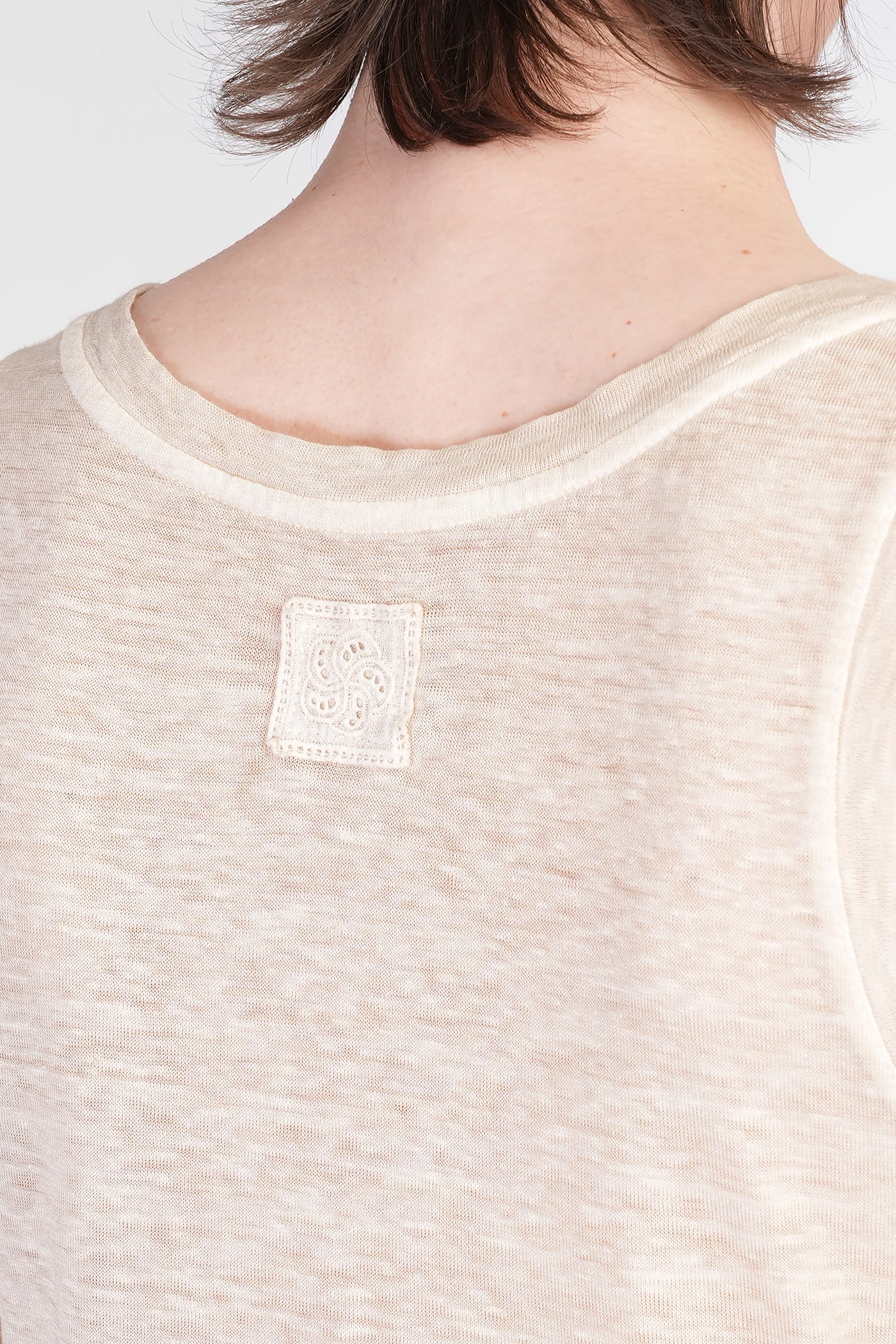 120% LINO TANK TOP IN BEIGE LINEN