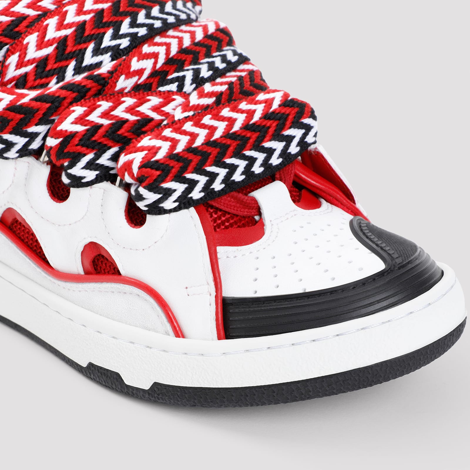 Shop Lanvin Curb Sneakers In Red White