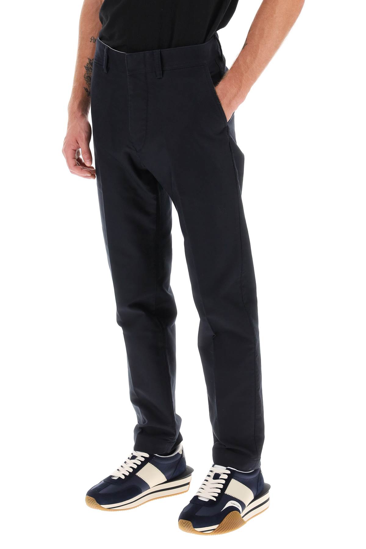 Shop Tom Ford Chino Pants In Blue