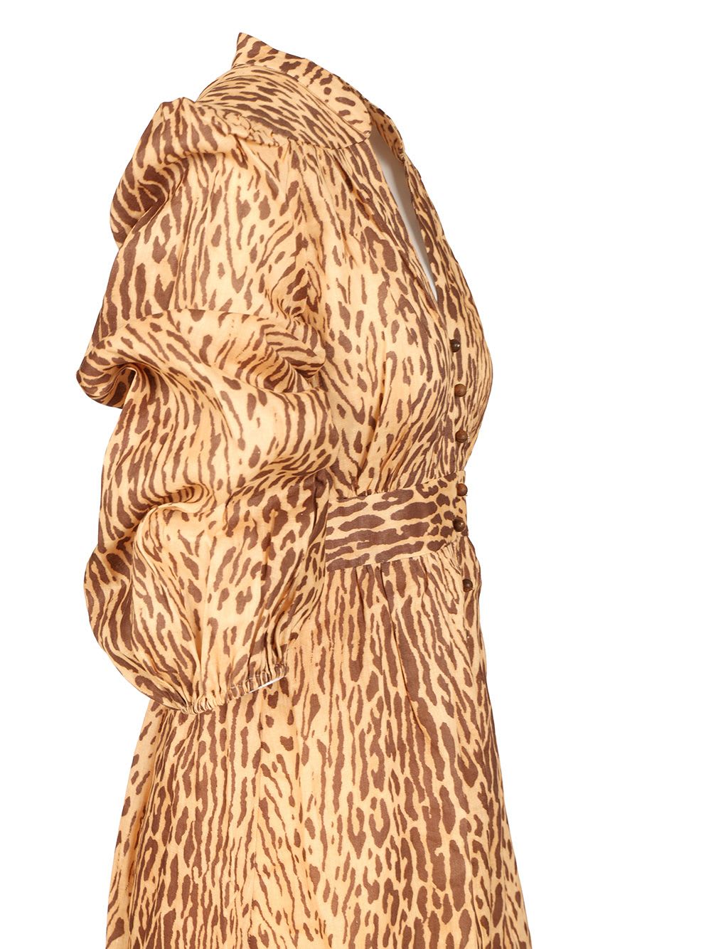 Zimmermann Leopard Print Midi Dress In Gold